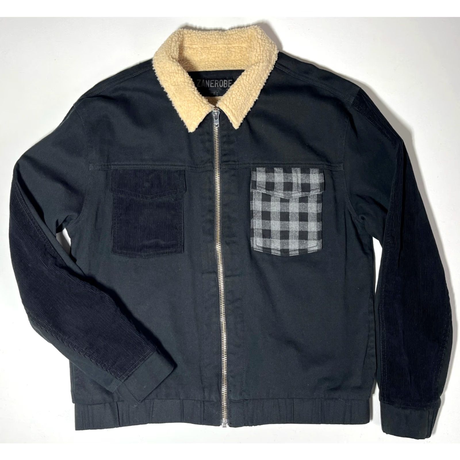 Zanerobe VINTAGE ZANEROBE Jacket Black Trucker Jacket Mens Corduroy Short Length Pockets Front Zip M Size US M / EU 48-50 / 2 - 6 Thumbnail