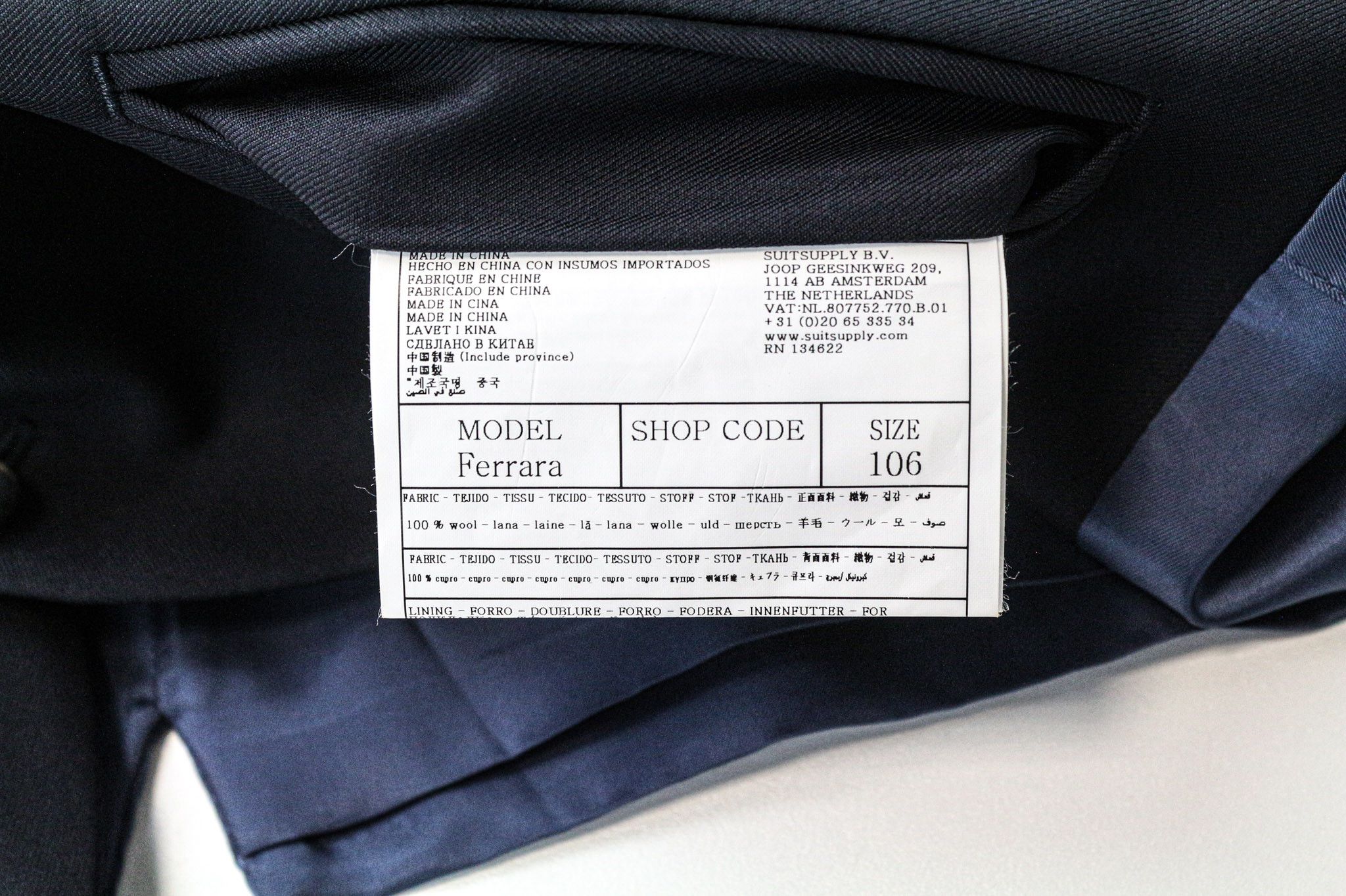 Suitsupply FERRARA UK44L Navy Wool Slim Suit 75239 Size 44L - 5 Thumbnail