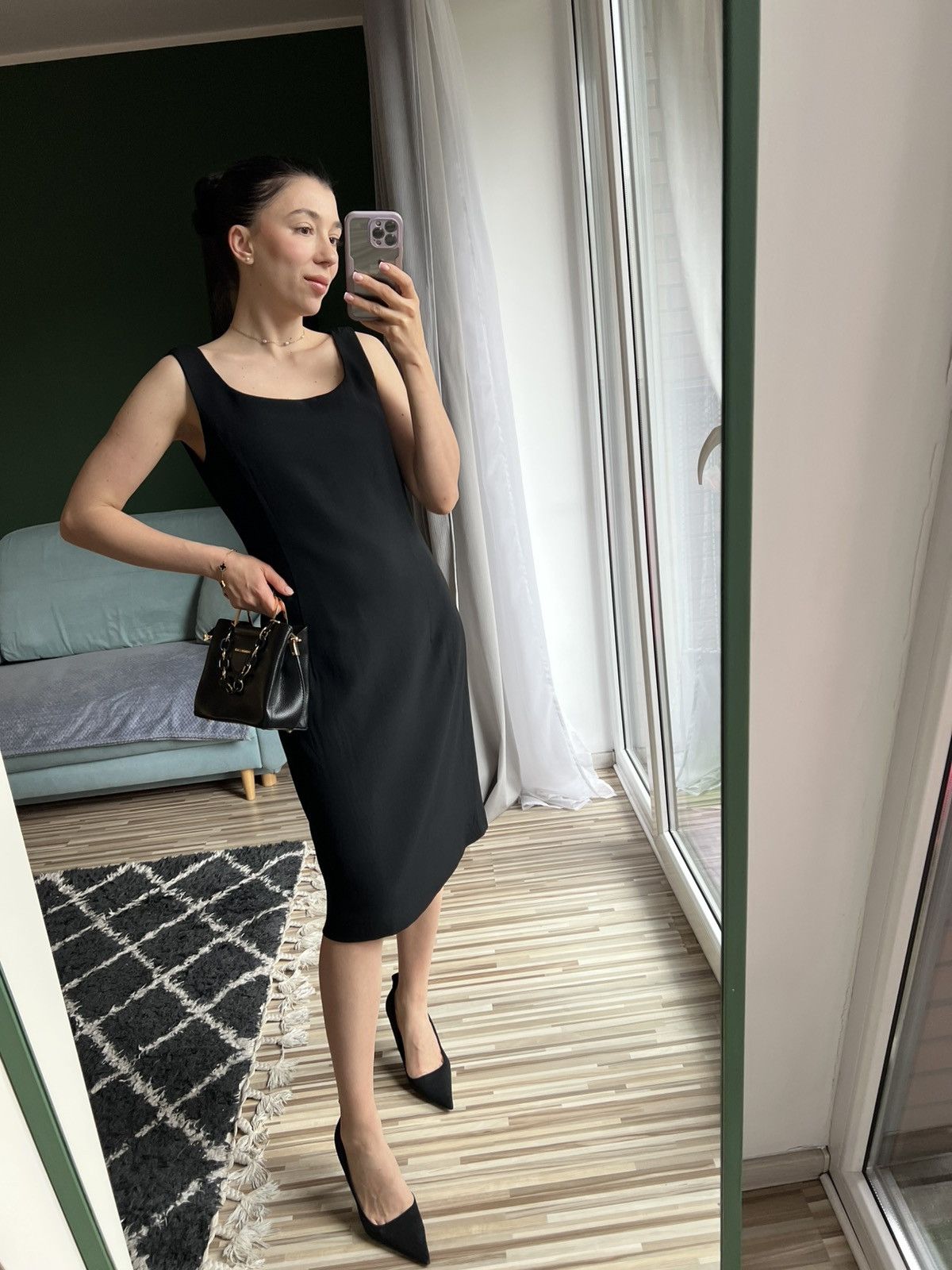 Marella Classic black sleeveless midi dress - Marella 85% wool Size L / US 10 / IT 46 - 7 Thumbnail