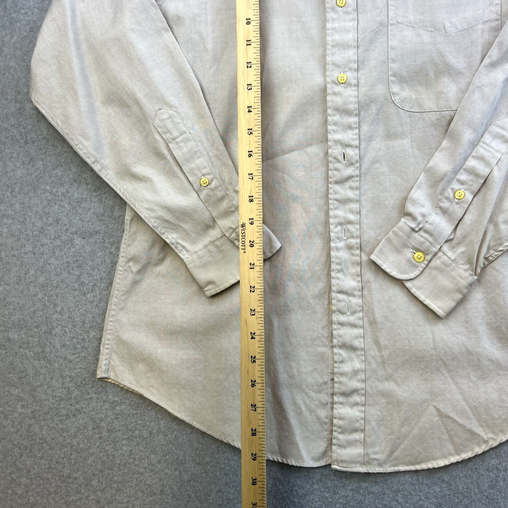Vintage Bert Pulitzer Shirt Mens 15.5-33 Beige Long Sleeve Collared Button Up Oxford Size US L / EU 52-54 / 3 - 3 Thumbnail