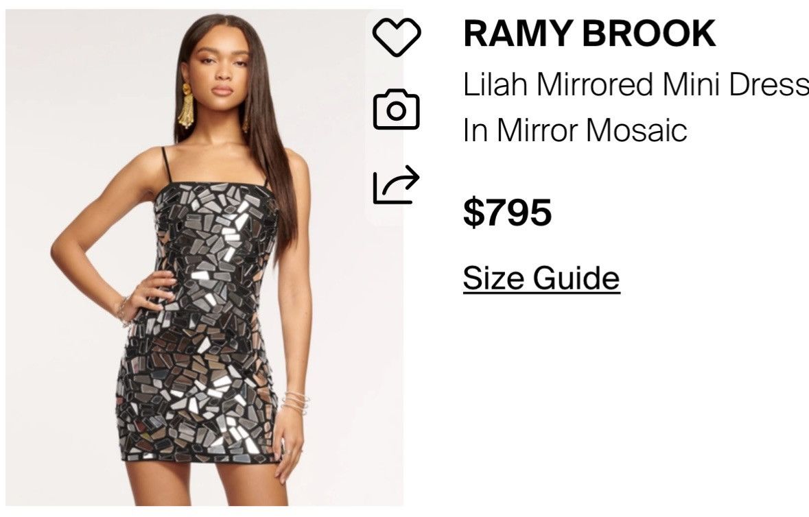 Ramy Brook NWT Ramy Brook $795 Mirrored Mini Dress Size 00 Size XXS / US 00 / IT 34 - 2 Thumbnail