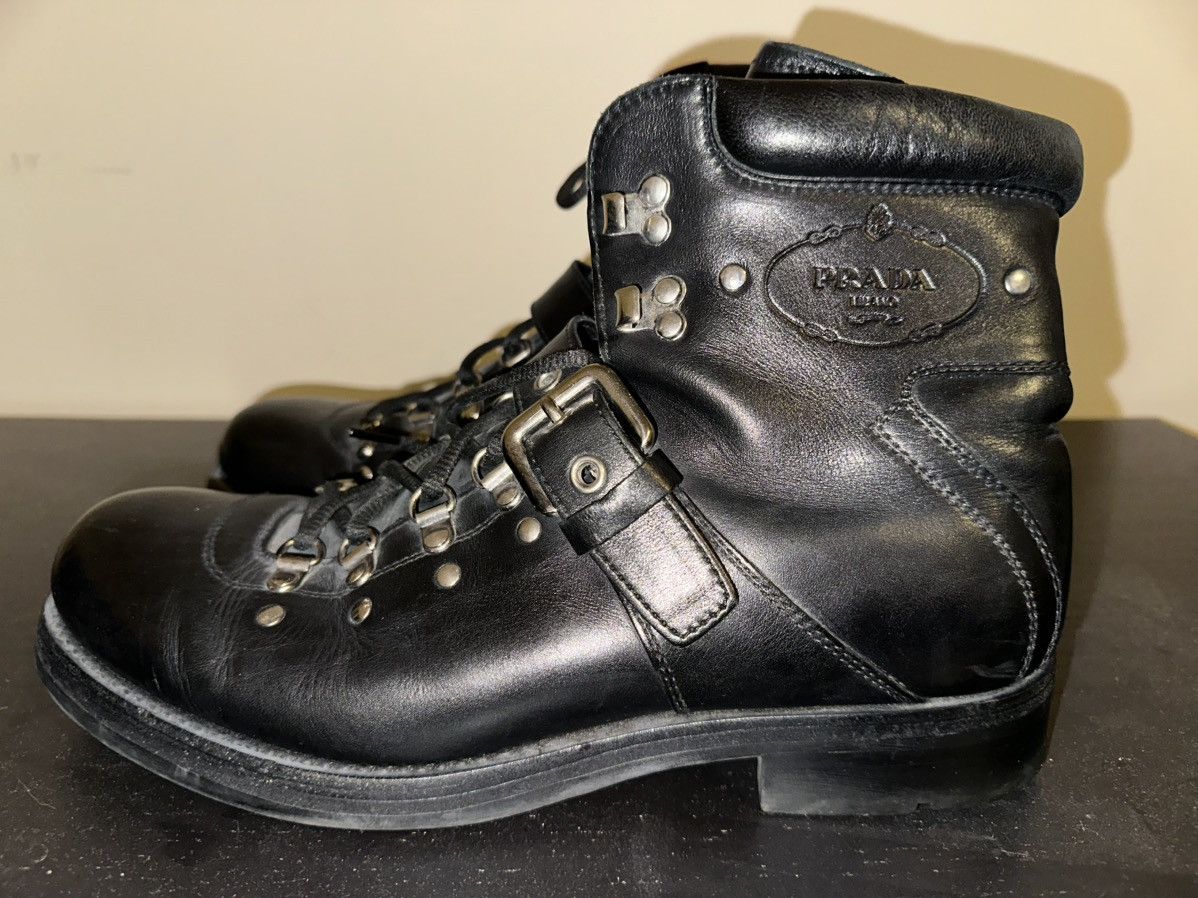 Prada Vintage Men’s Prada Boots Black/Silver 2007 Size 10 Size US 10 / EU 43 - 3 Thumbnail