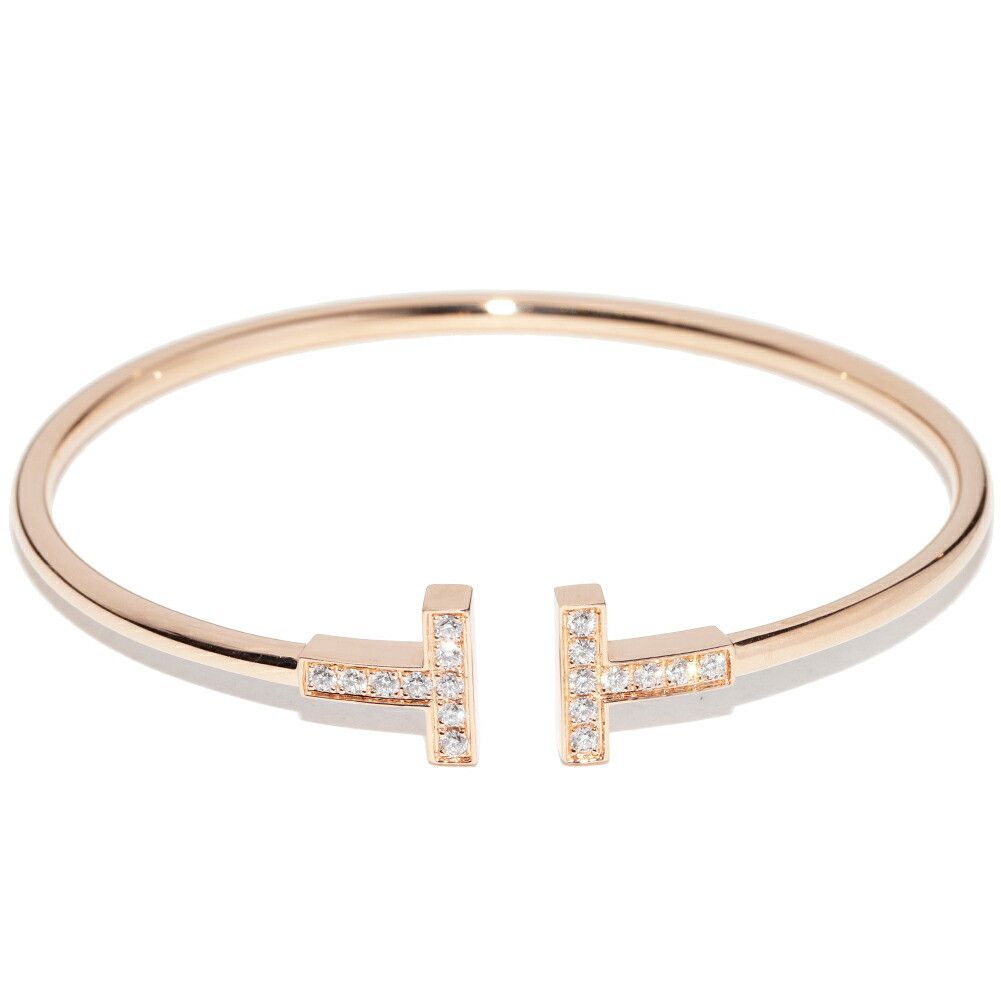 Tiffany & Co. Tiffany & Co. Tiffany & Co. T Wire Au750 Pink Gold Diamond Bracelet Precious Metal Bracelet DUTY FREE for USA Size ONE SIZE - 1 Thumbnail