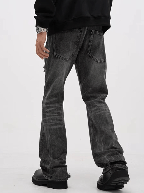 Japanese Brand American high street black washed ripped jeans y2k Size US 32 / EU 48 - 4 Thumbnail