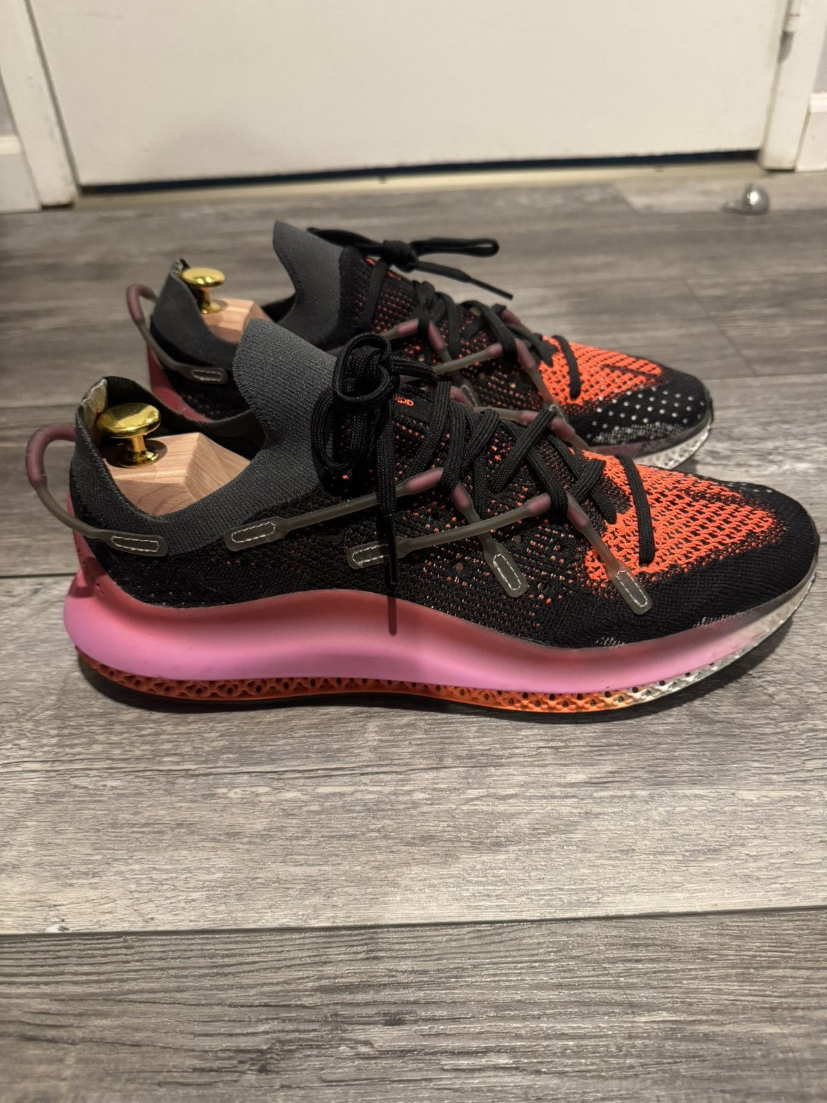 ADIDAS 4D FUSIO BLACK GREY PINK ORANGE FX6131