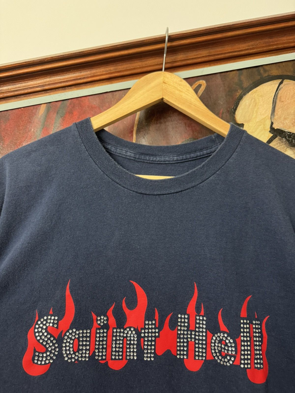 Vintage Vintage Tee Print Saint Hell Flame Logo Avant Garde Rare Size US XL / EU 56 / 4 - 2 Thumbnail