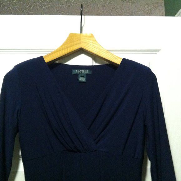 Ralph Lauren RALPH LAUREN WOMEN'S NEW BLUE 95%POLYESTER DRESS SIZE: 2 Size XS / US 0-2 / IT 36-38 - 4 Thumbnail