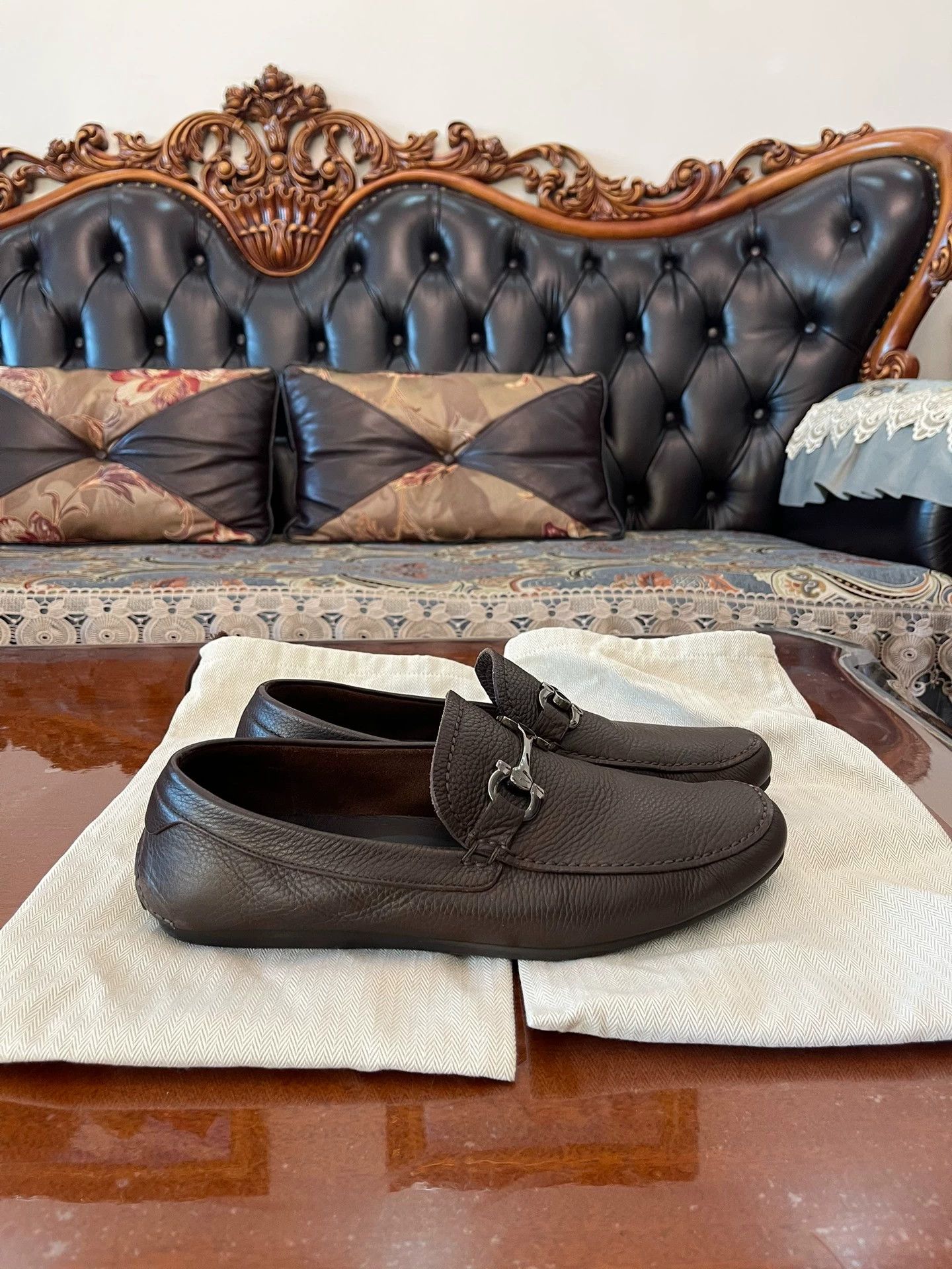 Salvatore Ferragamo Ferragamo Men's Litchi Leather Shoes Shoes 8 (2x worn, tags) Size US 8 / EU 41 - 3 Thumbnail