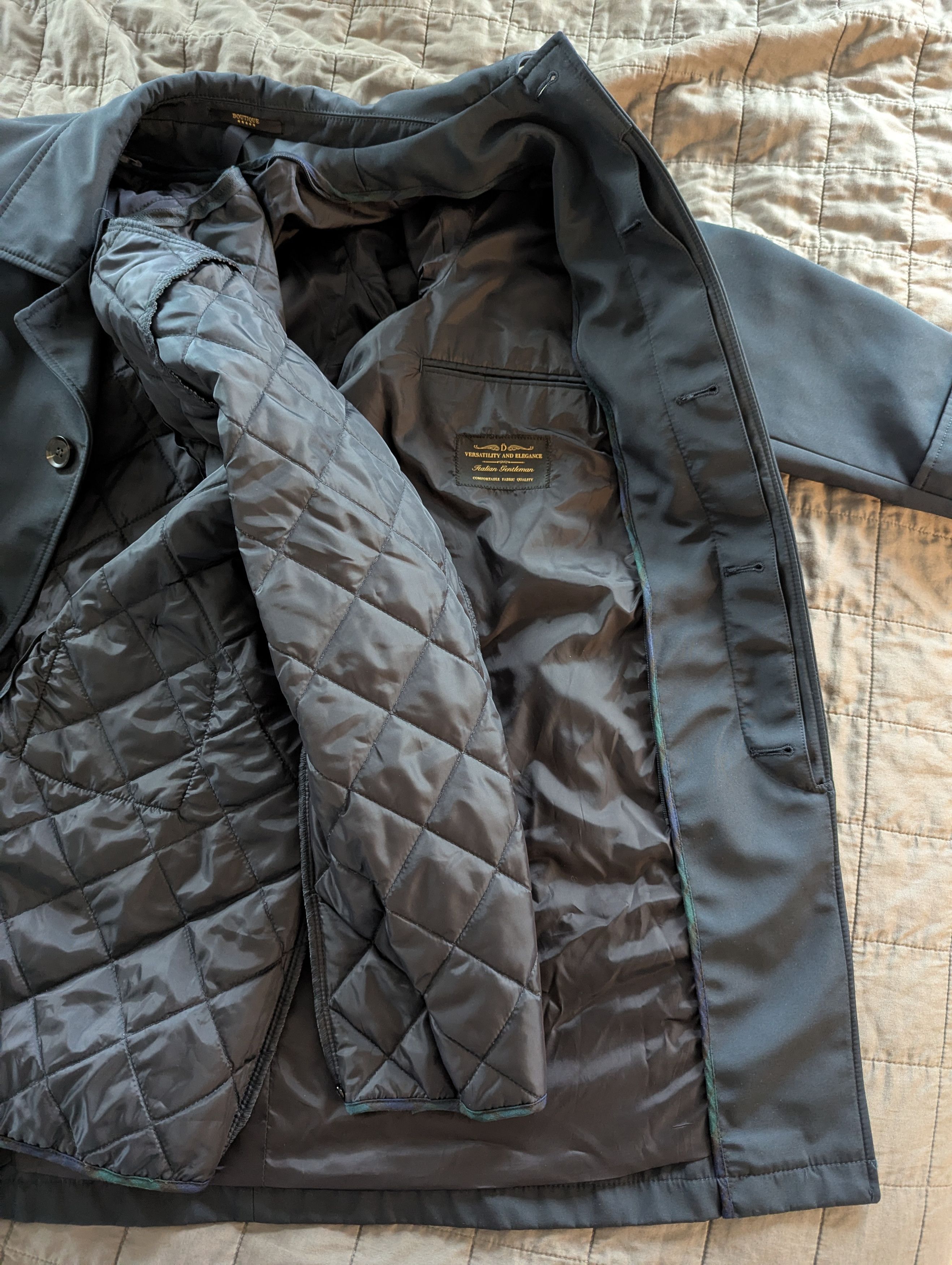 Other Italian Navy Rain Mac Coat | Size 38 (S) | Removable Liner Size US S / EU 44-46 / 1 - 6 Thumbnail