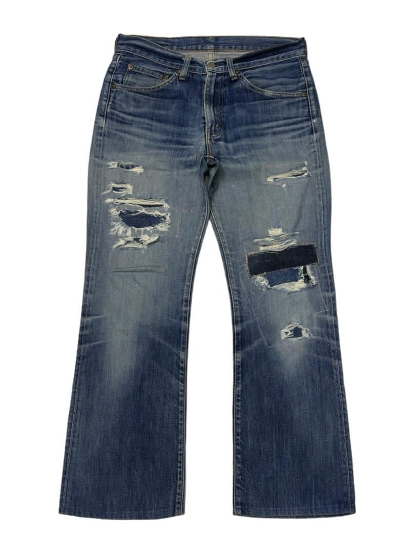 Levi's VINTAGE LEVIS 517 FLARE PATCHWORK DISTRESSED DENIM JEANS Size US 31 - 1 Thumbnail