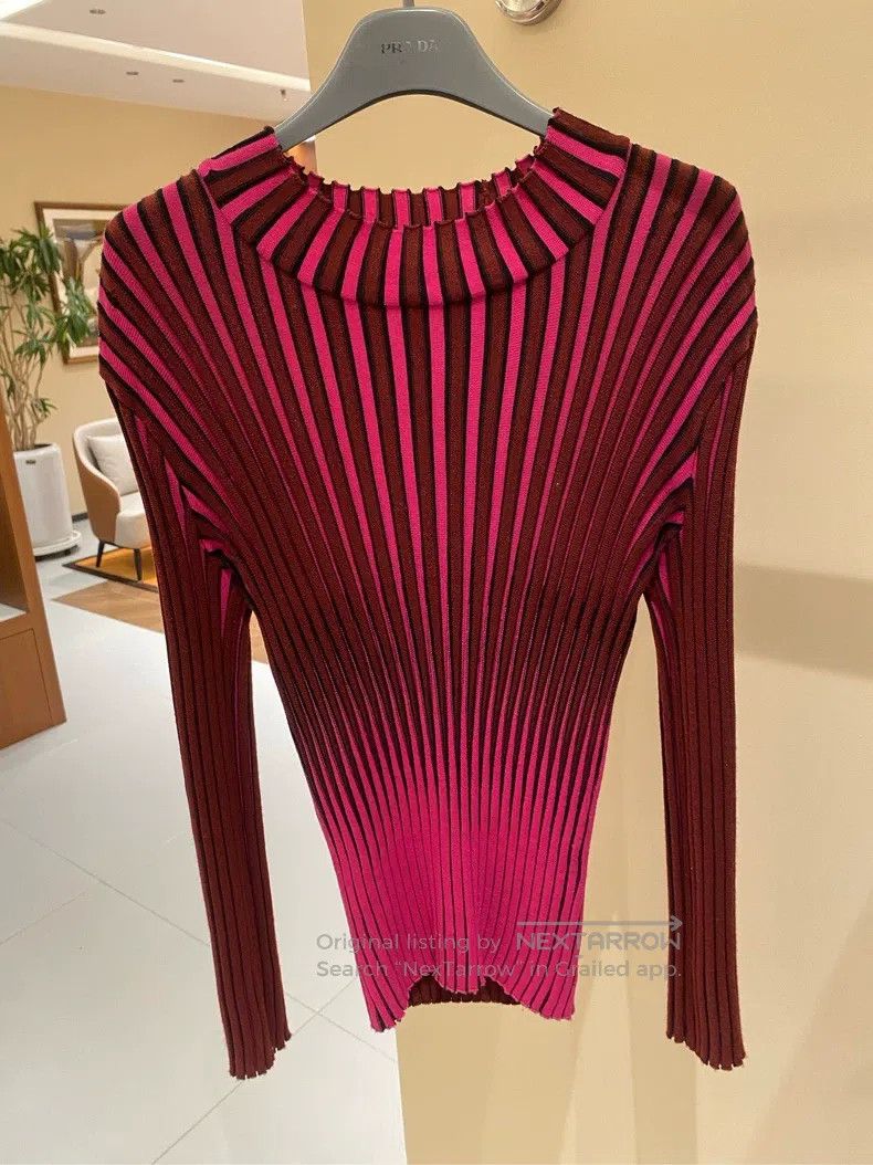 Issey Miyake Issey Miyake Rose Red and Black Patchwork Sweater Top Size M / US 6-8 / IT 42-44 - 2 Thumbnail