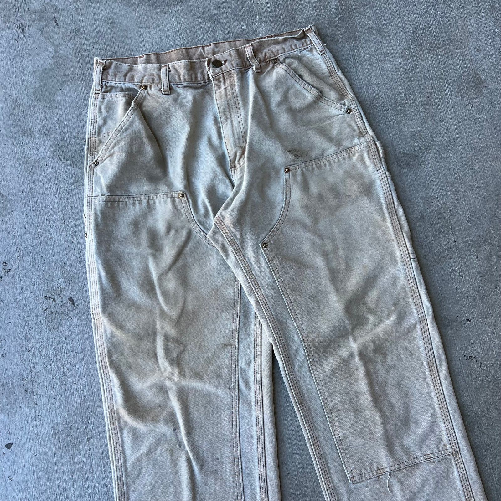 Carhartt × Vintage Carhartt faded brown double knee work wear carpenter pants Size US 31 - 2 Thumbnail