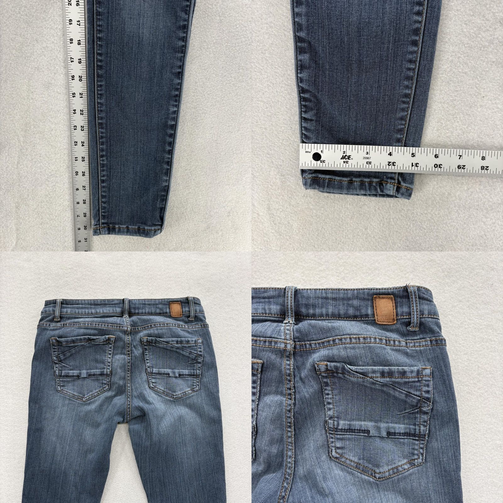 Vintage Buckle BKE Payton Mid Rise Skinny Jeans Womens 27 Blue Stretch Denim Grunge Y2K Size 27" / US 4 / IT 40 - 8 Thumbnail