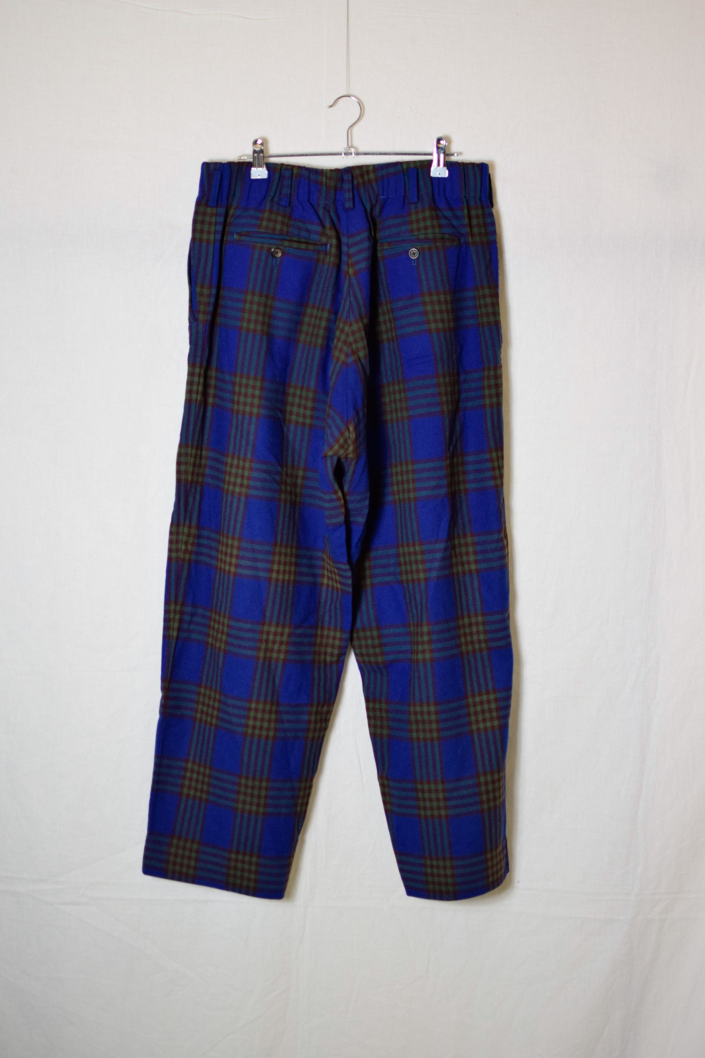 Yohji Yamamoto Y's for Men Blue Check Pants - MS-P08-115 Size US 32 / EU 48 - 3 Thumbnail