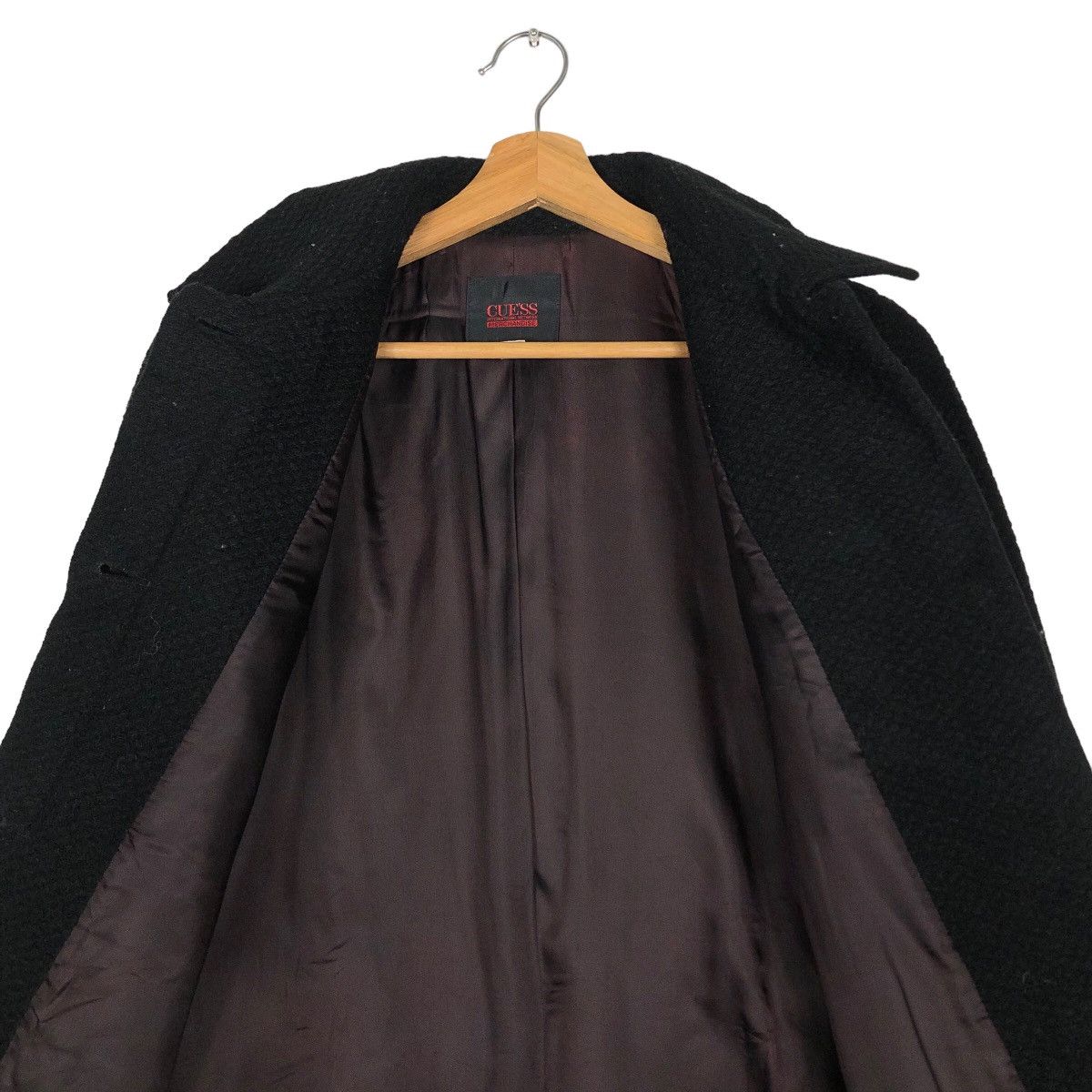 Japanese Brand 🔥Rich Black Long Jacket Wool Herringbone Guess Italy Size US S / EU 44-46 / 1 - 13 Thumbnail