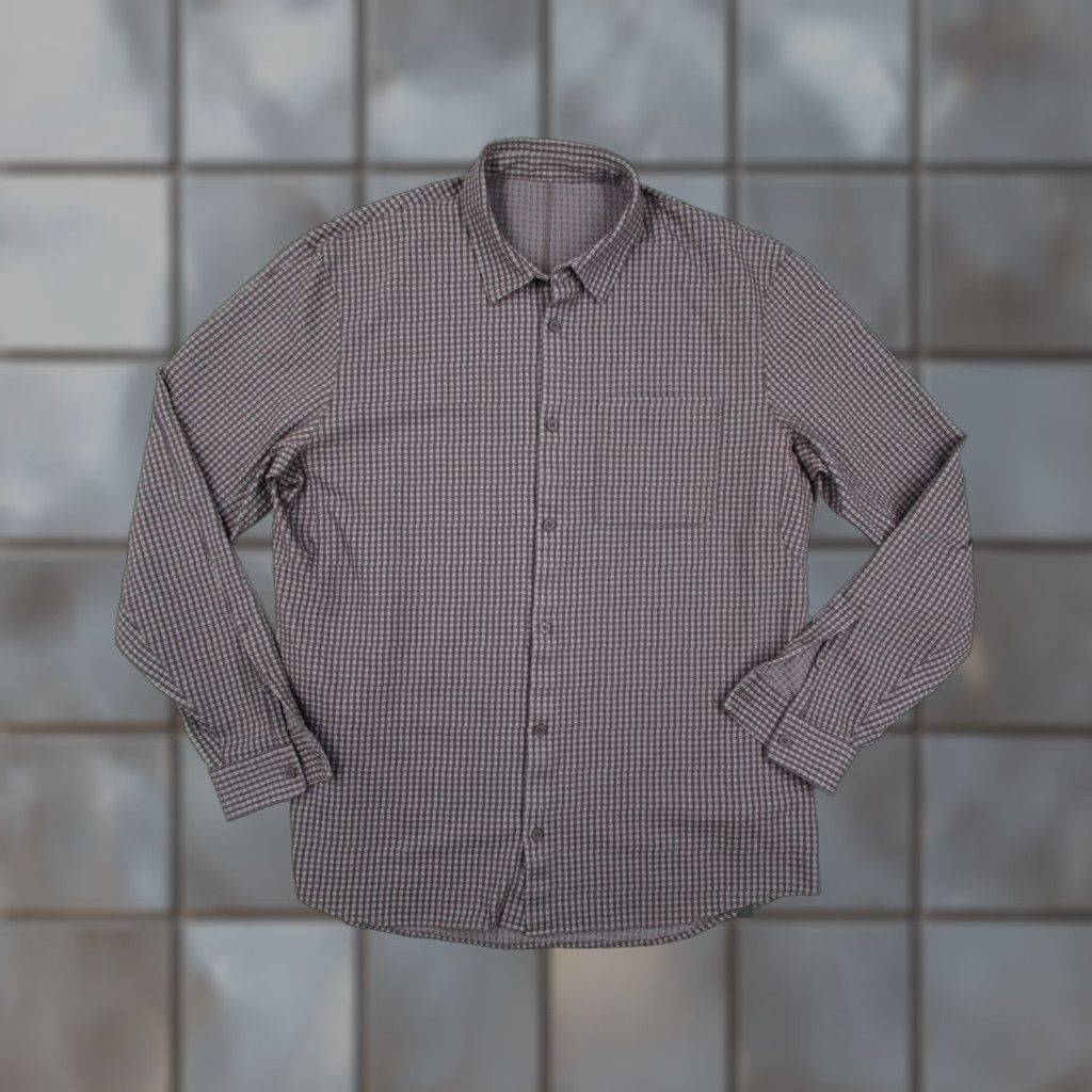 Lululemon Lululemon Shirt Mens Large Gray Black Long Sleeve Button Up Casual Pocket Size US L / EU 52-54 / 3 - 1 Thumbnail