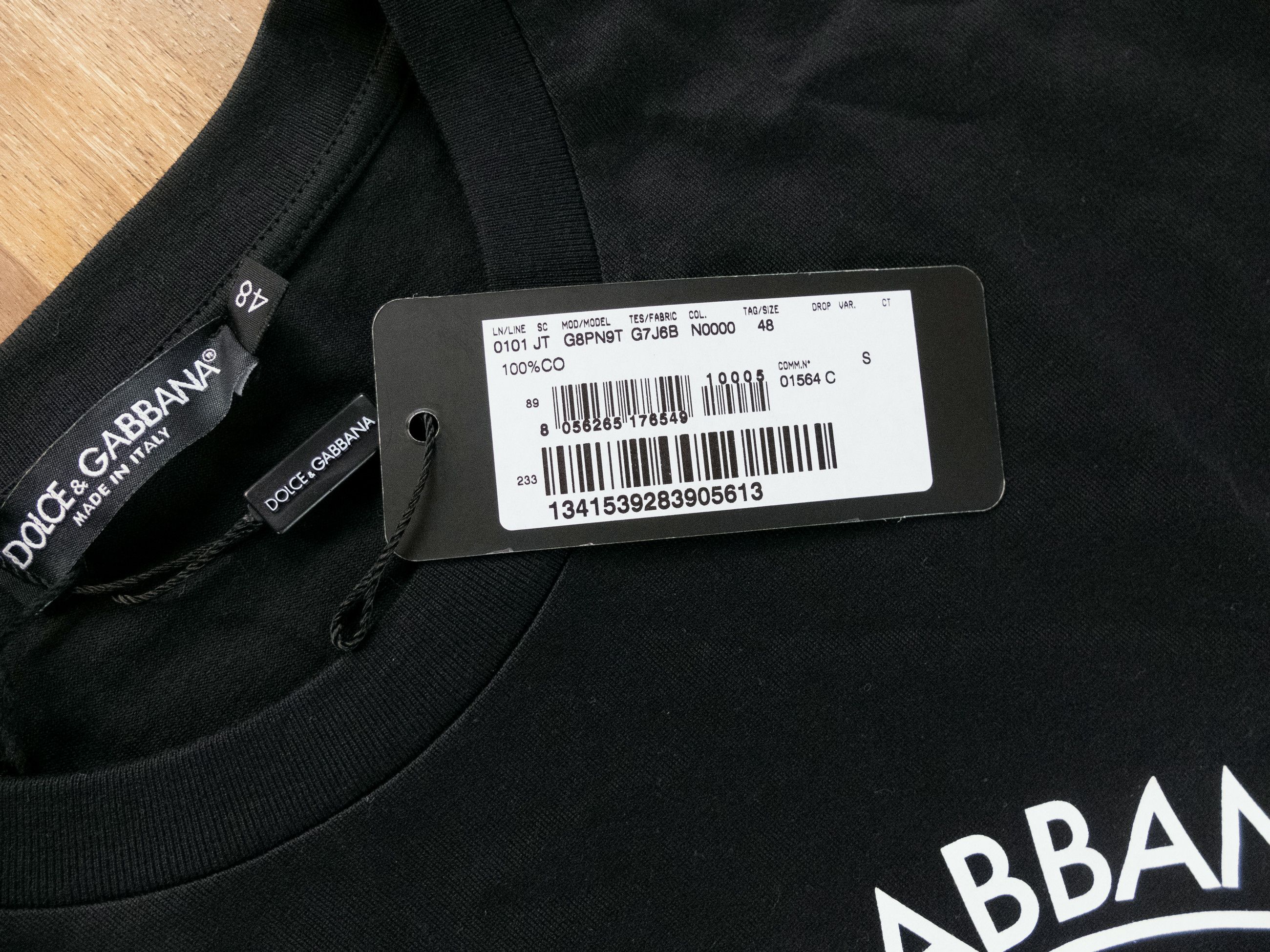 DOLCE & GABBANA black white DG logo t-shirt Medium