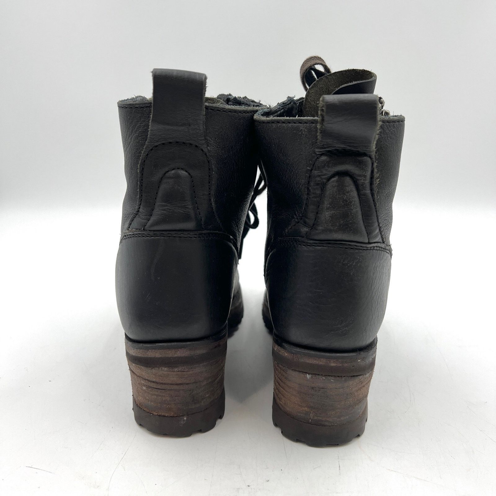 ASH ASH Black Leather Lug Sole Boots Lace Up Moto Ankle Booties Size US 6 / IT 36 - 7 Thumbnail