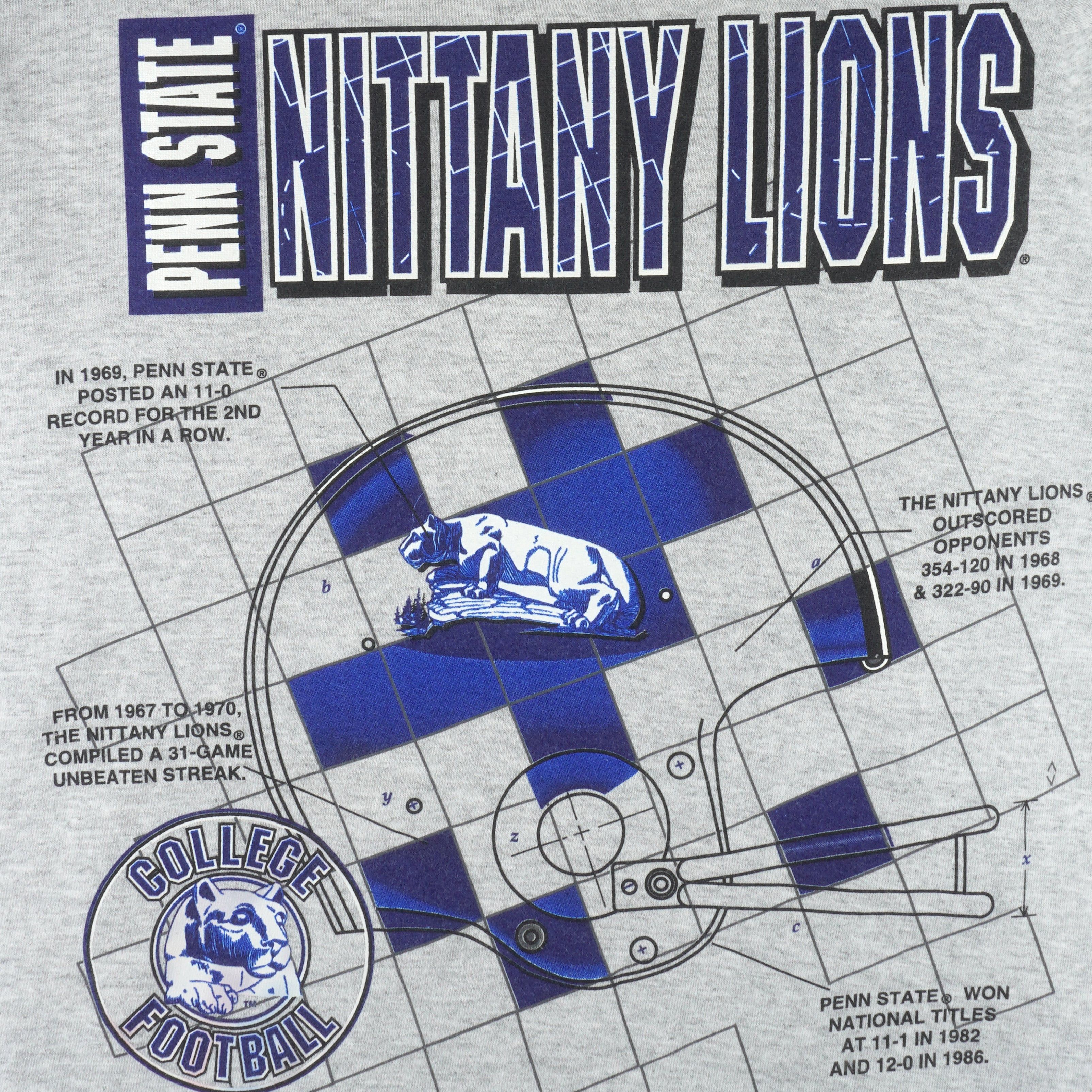 NCAA Nittany Lions Schematic Of A Champions T-Shirt 1990s Size US XL / EU 56 / 4 - 3 Thumbnail
