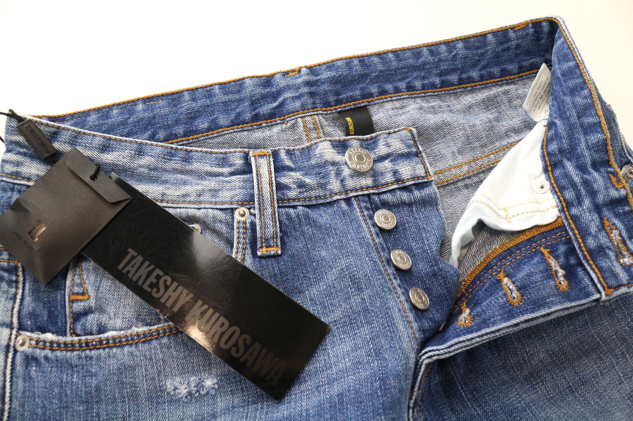 Takeshy Kurosawa W30 Blue Slim Washed Distressed Jeans 75198 Size US 30 / EU 46 - 3 Thumbnail