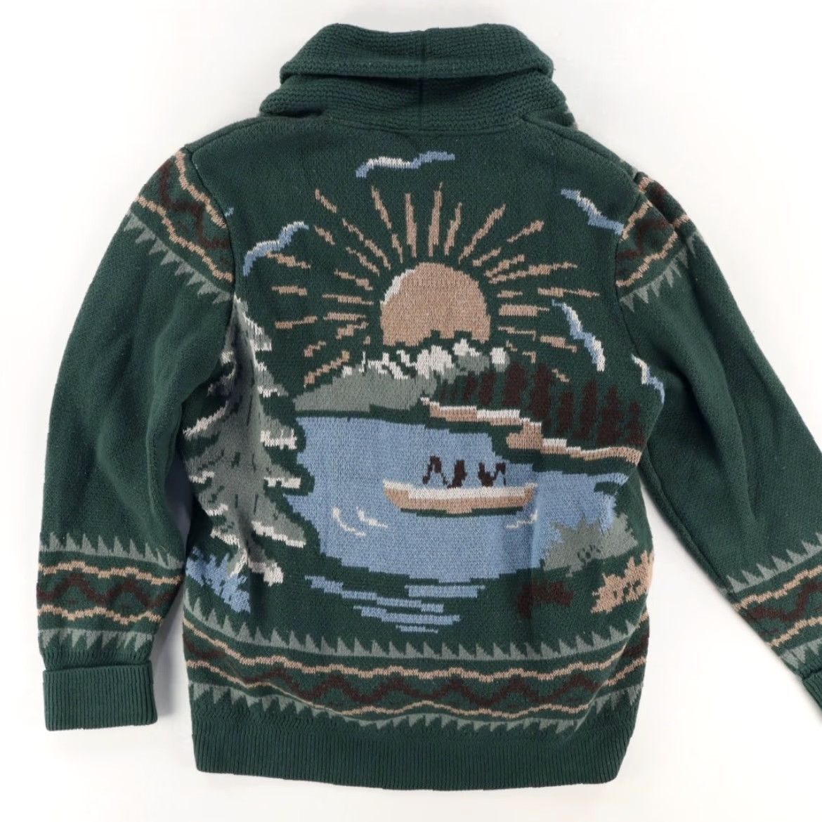 Faherty Faherty Camp Cardigan Cowichan Solid Long Sleeve Sweater Green 2XL Mens Shirt Size US XXL / EU 58 / 5 - 4 Thumbnail