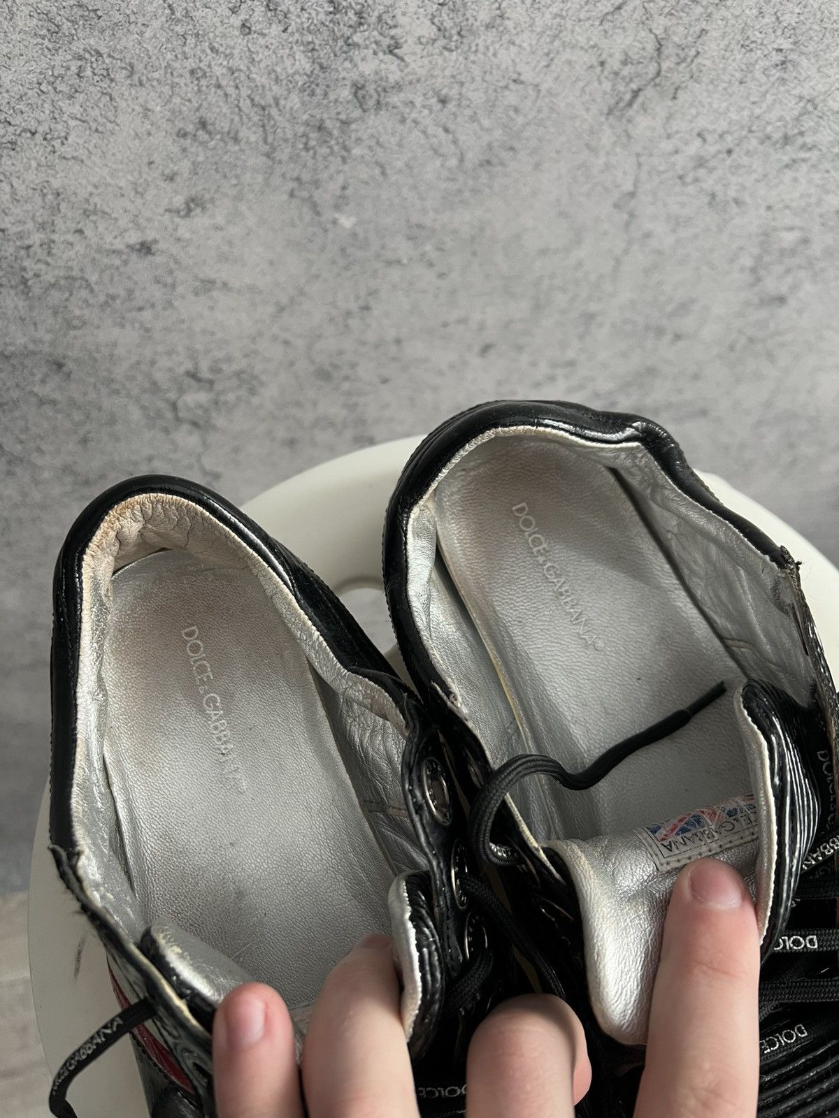 Dolce & Gabbana Vintage Dolce&Gabbana Patent Leather Low Top Sneakers DG Y2K Size US 9 / EU 42 - 8 Thumbnail