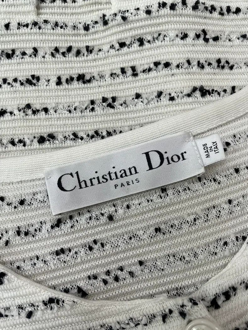 Dior Dior Black and white snowflake tweed long sleeves Size S / US 4 / IT 40 - 4 Thumbnail