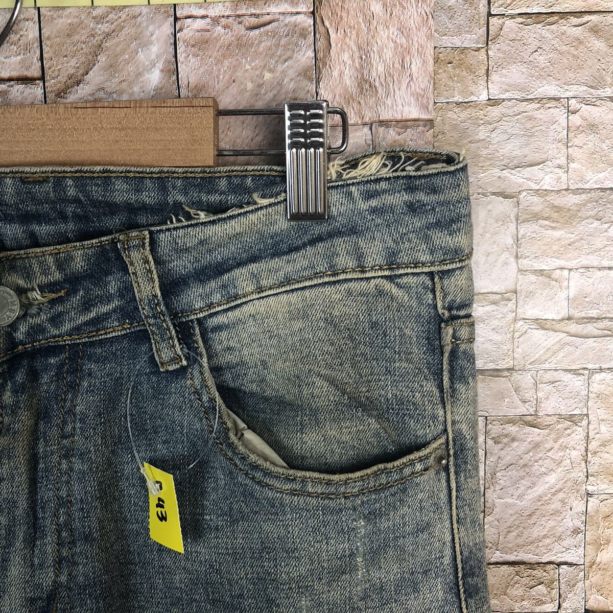 Japanese Brand Bvsseve Blue Distressed ripped jogger Denim Pants #A43 Size US 32 / EU 48 - 9 Thumbnail