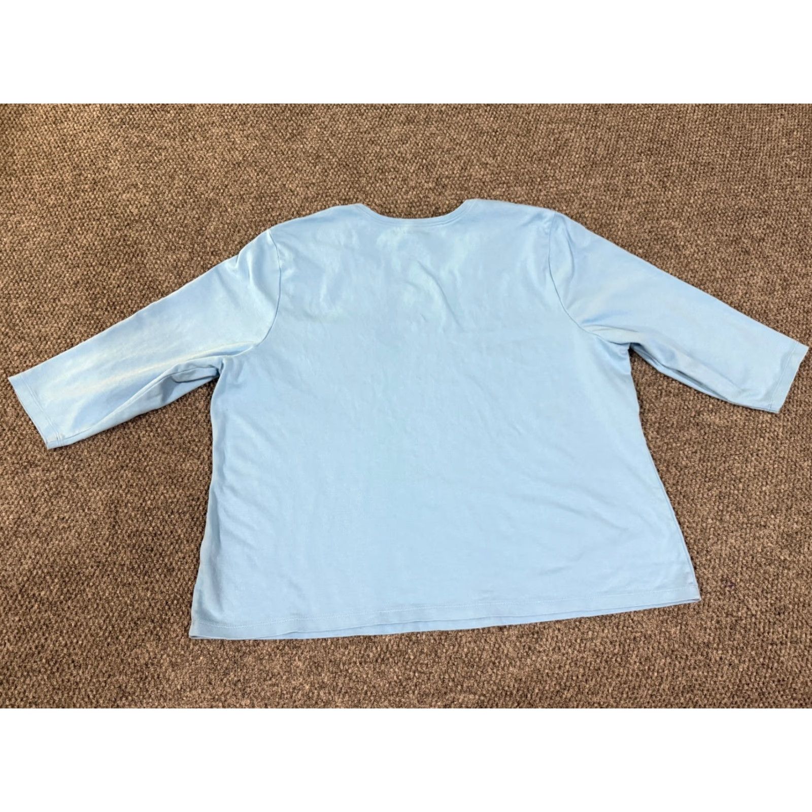 Vintage L.L. Bean Long Sleeve Shirt Womens 3X Blue Cotton Casual Tee Lightweight V-Neck Shirt Women Plus Size T-Shirt Size XXL / US 16-18 / IT 52-54 - 7 Thumbnail