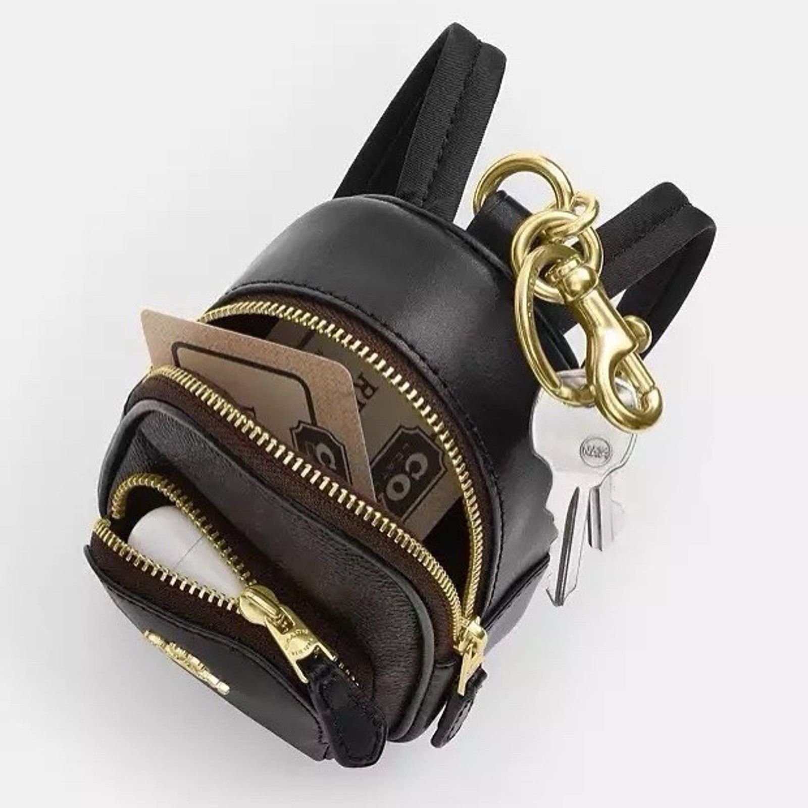 Coach NWT COACH CX066 Mini Court Backpack Bag Charm Leather Brown Size ONE SIZE - 4 Thumbnail