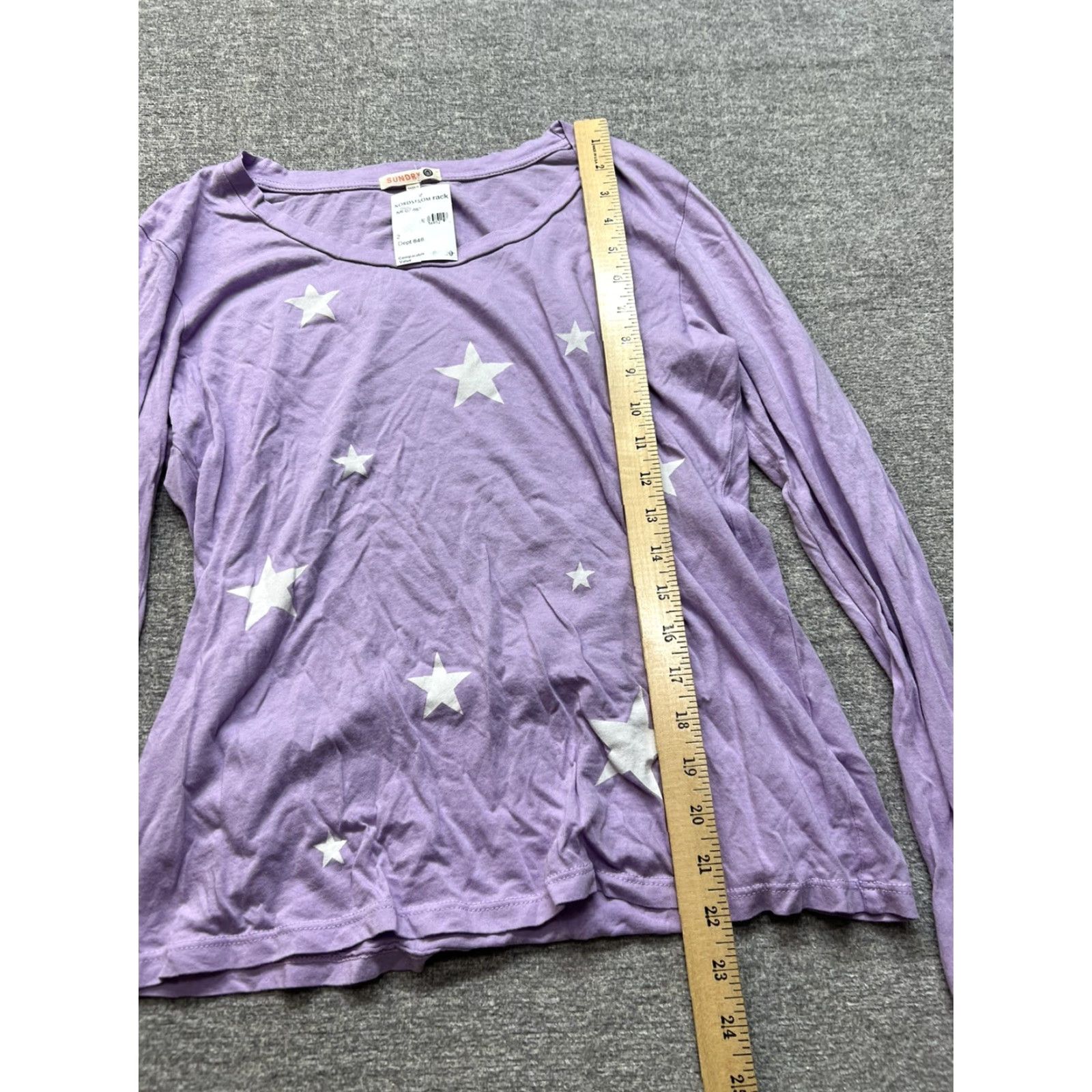 Sundry Sundry Womens Cropped Shirt M Purple Stars 3/4 Sleeve T-Shirt Size M / US 6-8 / IT 42-44 - 5 Thumbnail