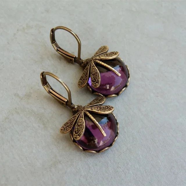 Other Vintage Bronze Dragonfly Earrings Size ONE SIZE - 1 Thumbnail