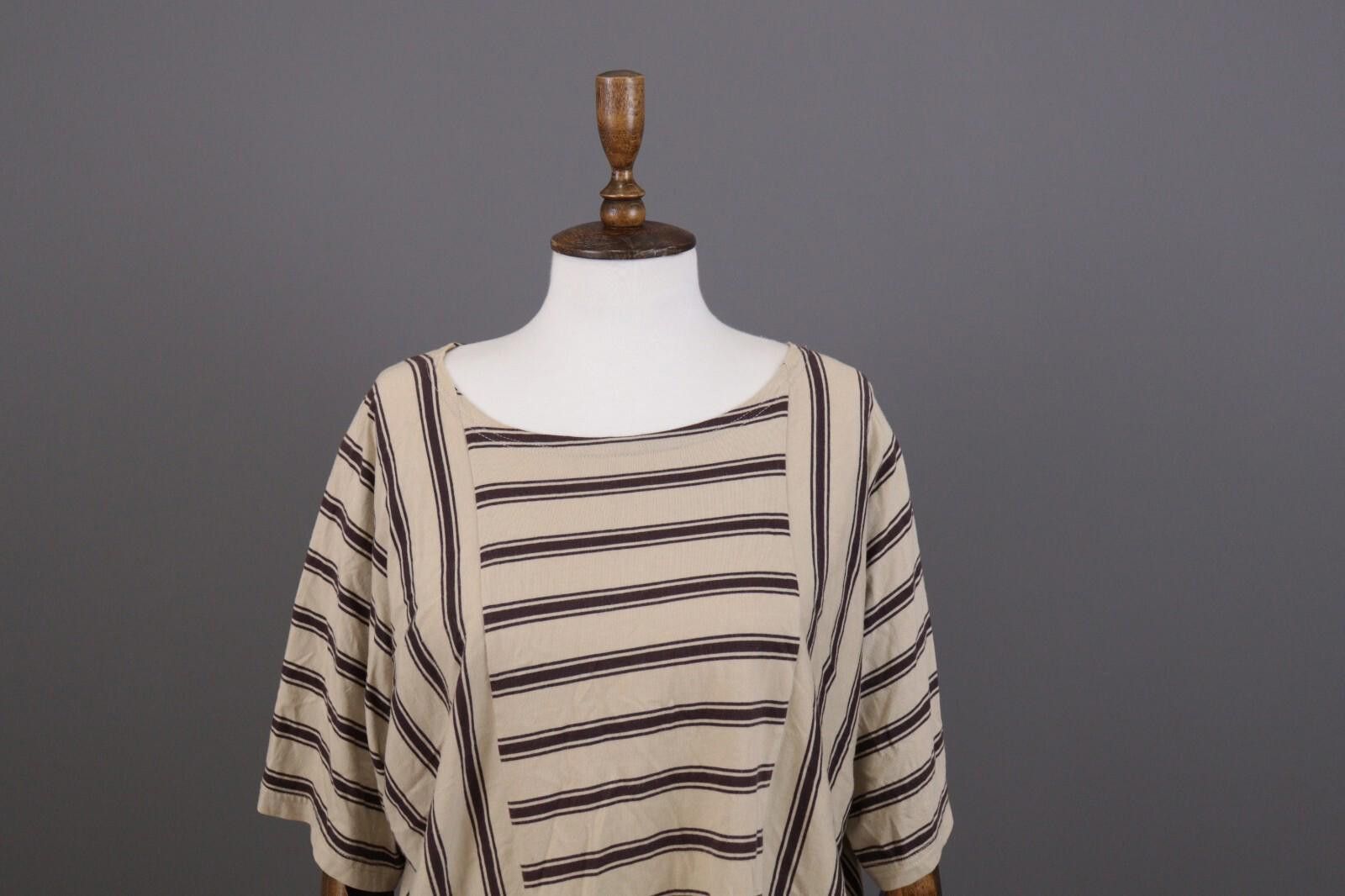 Designer Gudrun Sjoden Beige Striped Relaxed Blouse Shirt Size M Size M / US 6-8 / IT 42-44 - 2 Thumbnail