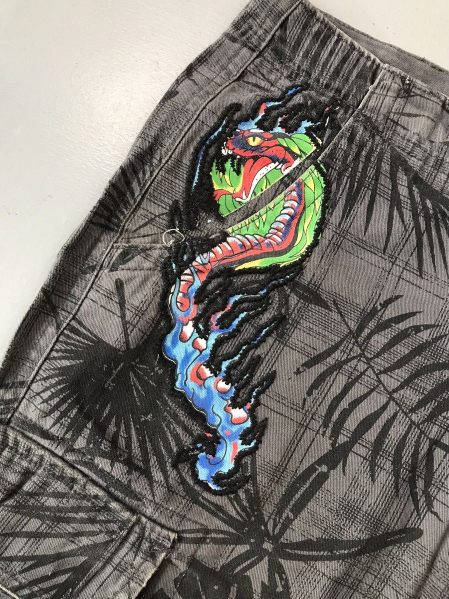 Christian Audigier × Ed Hardy × Vintage Edhardy by Christian Audigier tiger 🐯 embroidered jort Size US 39 - 5 Thumbnail