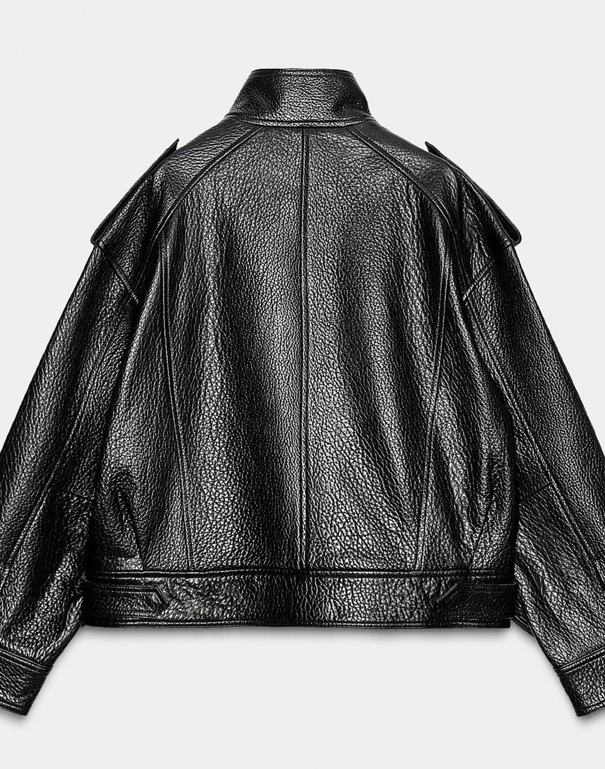 Zara Zara Leather Bomber Jacket ZW Collection Limited Edition - L Size L / US 10 / IT 46 - 2 Thumbnail