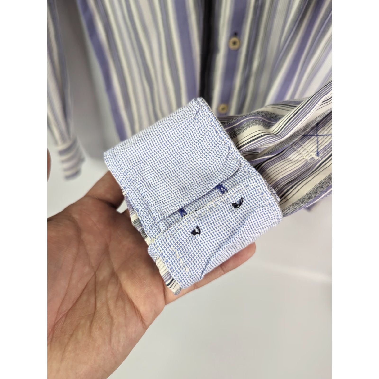 Tommy Bahama Tommy Bahama Shirt Men's Large Striped Long Sleeve Island Crafted Flip Cuff Size US L / EU 52-54 / 3 - 4 Thumbnail