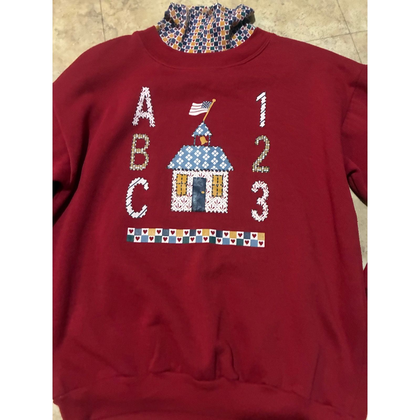 Other Vintage Red Teacher Sweatshirt ABC 123 Ashley Hill Medium Size M / US 6-8 / IT 42-44 - 3 Thumbnail