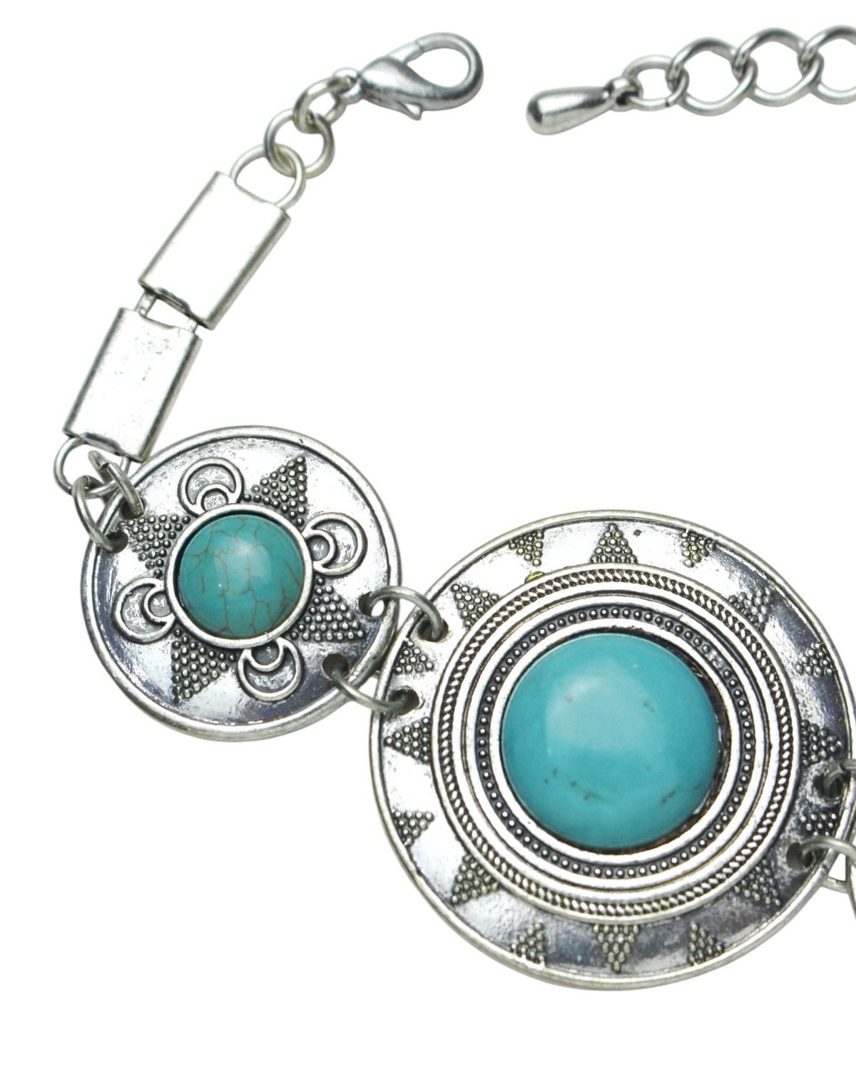 Vintage 2000S JAPANESE MADE TURQUOISE METAL BRACELET Size ONE SIZE - 3 Thumbnail
