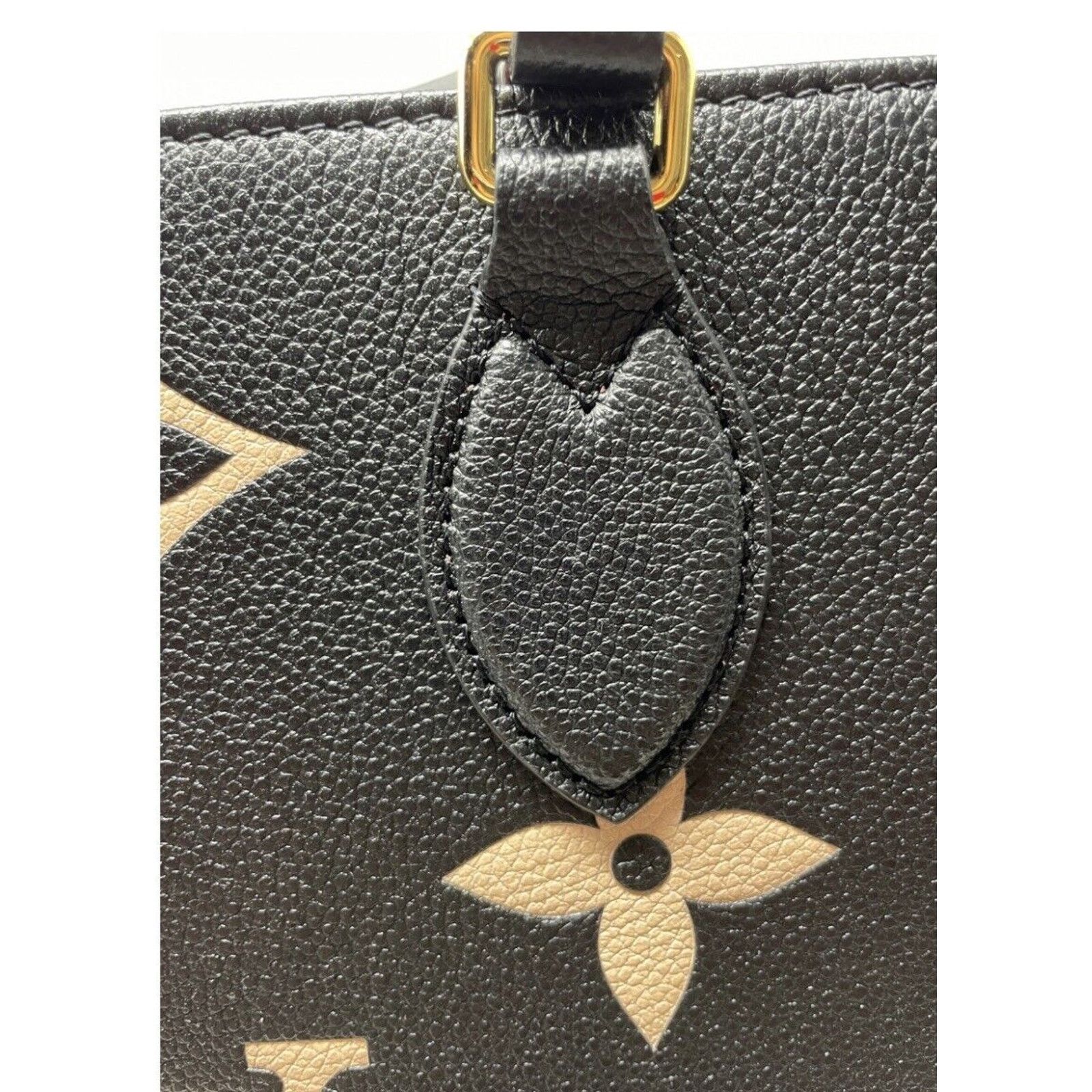 Louis Vuitton Louis Vuitton OnTheGo Tote MM Black/Beige Leather Size ONE SIZE - 7 Thumbnail