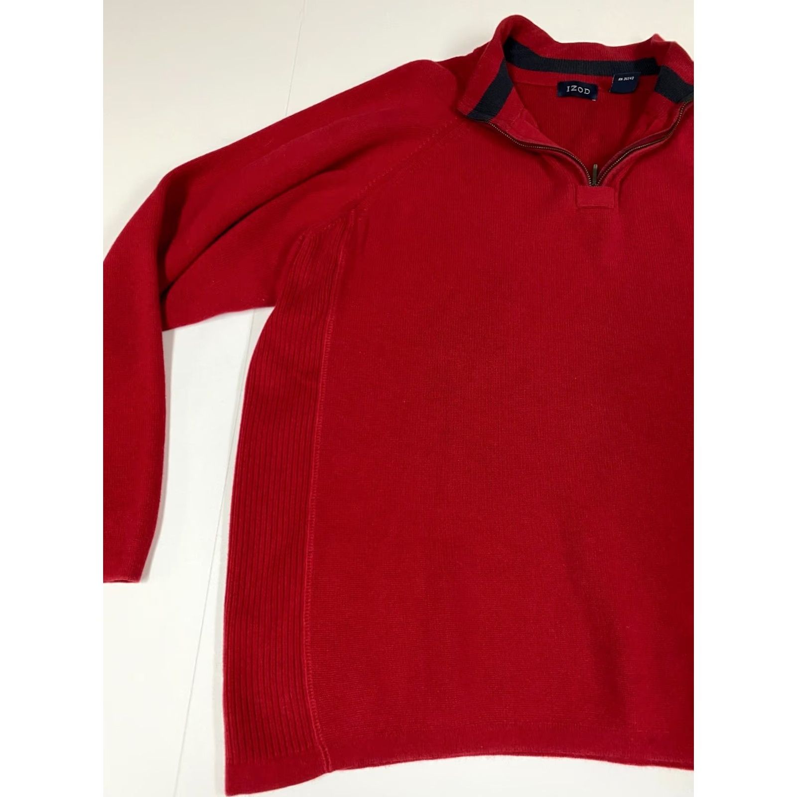 Izod IZOD Sweater Pullover 1/4 Zip Red Knit Mock Neck Mens M Regular Logo 90s 2000s Vintage? Size US M / EU 48-50 / 2 - 3 Thumbnail