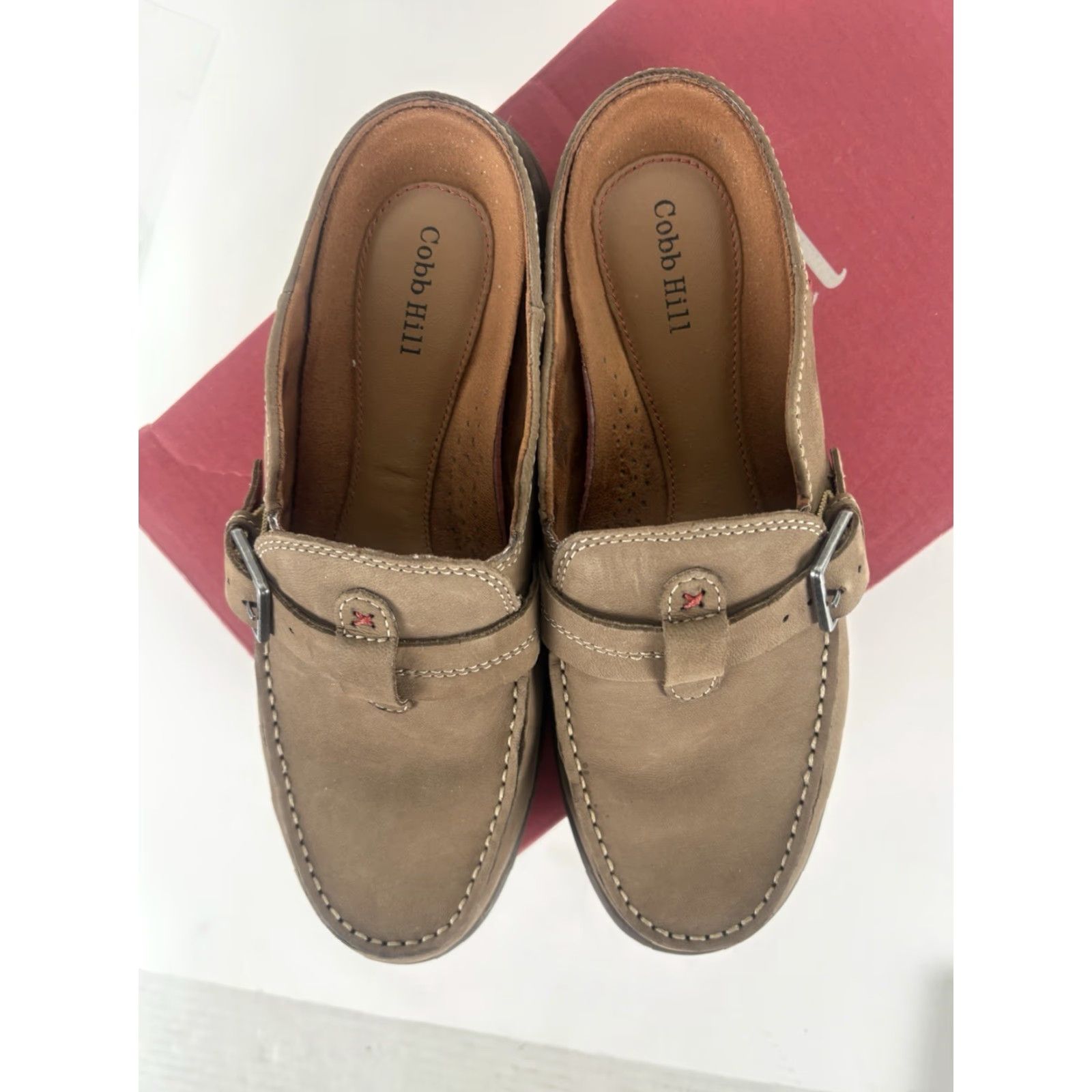 Vintage Cobb Hill Bailee Slides Womens Size 8M Brown Suede Sandal Casual Travel Workwear Platform 1in Cushioned Slip-Ons Rubber Sole Shoes Womens Size US 8 / IT 38 - 2 Thumbnail