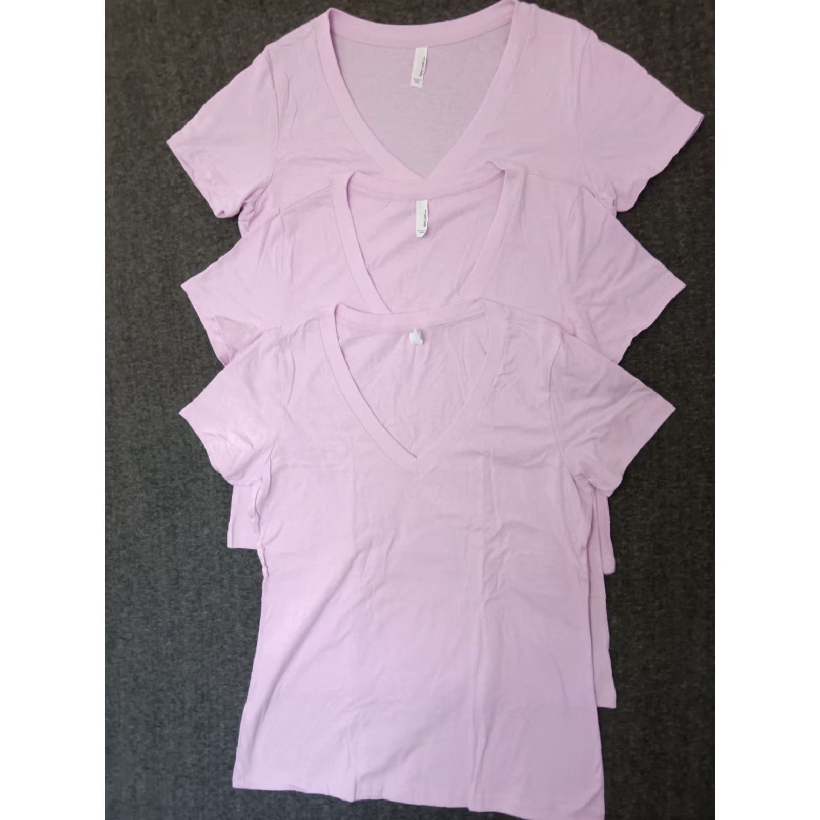 Next Level Next Level V-Neck Shirt Woman's Pink 2XL 3-Pack Short Sleeve Cotton Blend T-Shirt Casual Size XXL / US 16-18 / IT 52-54 - 2 Thumbnail