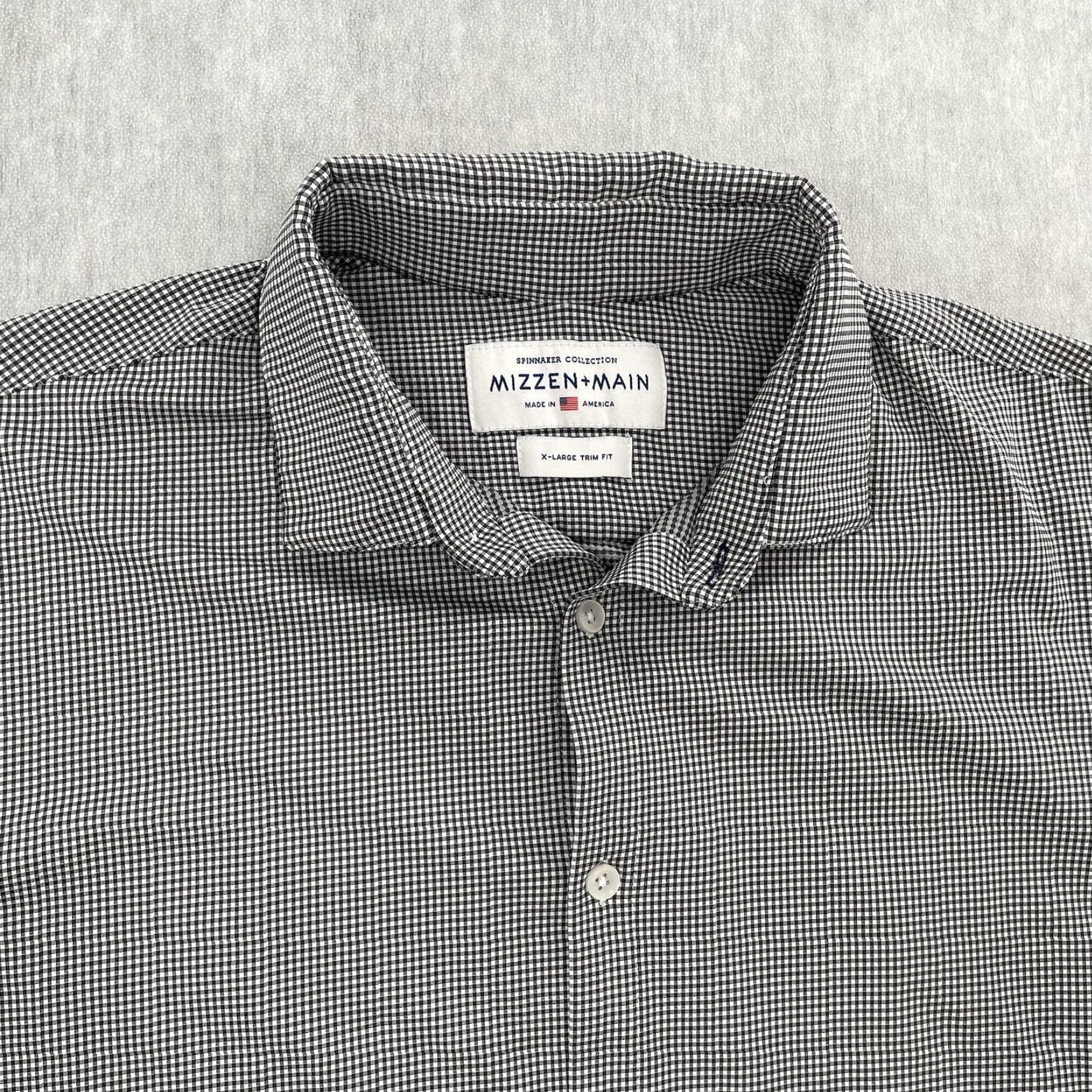 Mizzen+Main Mizzen+Main Shirt Adult Button Up XL Black White Stretch Trim Fit Made American Size US XL / EU 56 / 4 - 3 Thumbnail
