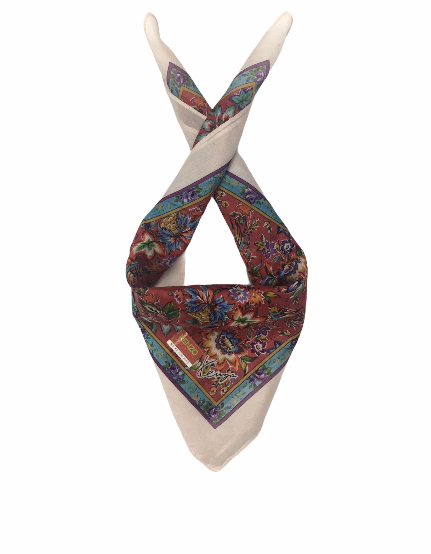 Kenzo Vtg Kenzo Floral Handkerchief Neckerchief Bandana HKC0009 Size ONE SIZE - 2 Thumbnail
