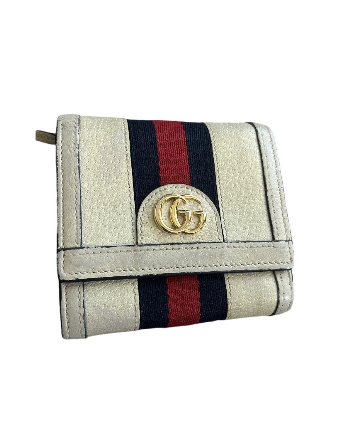 Gucci Gucci GG Striped Leather Zippy Wallet Size ONE SIZE - 1 Thumbnail