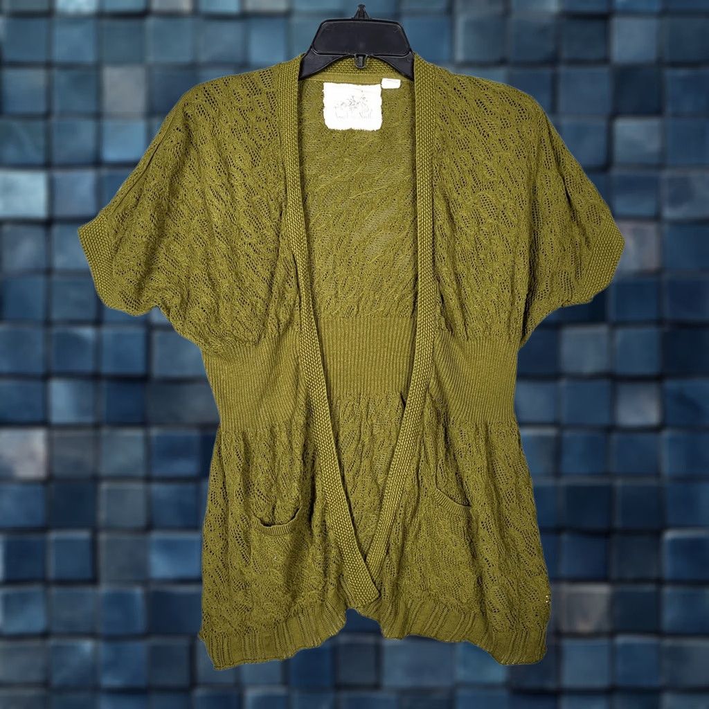 Vintage Angel of the North Cardigan Sweater Top Women’s light-weight Short Sleeve Sz S Size S / US 4 / IT 40 - 1 Thumbnail