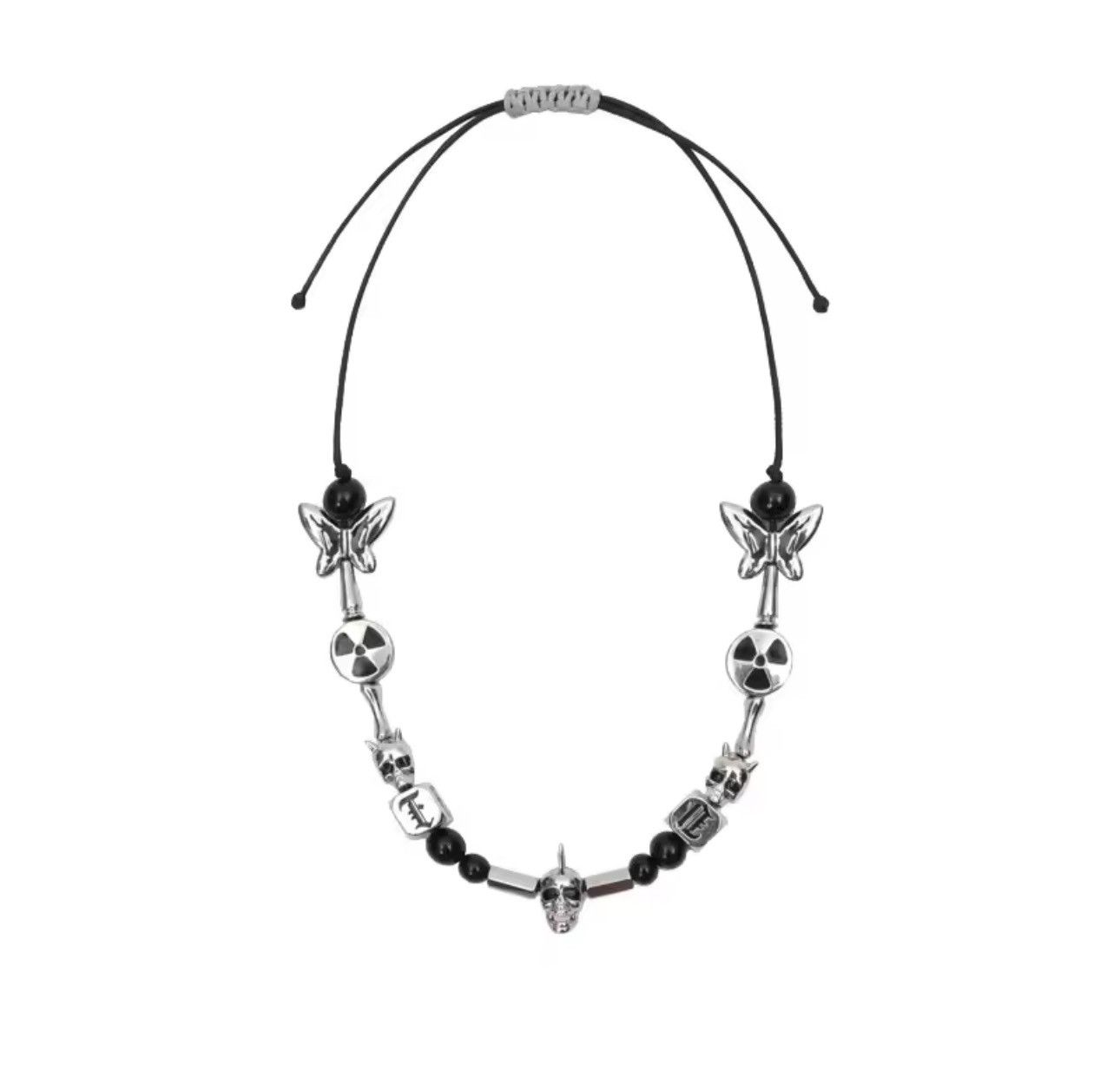 Jewelry Punk Skull Skeleton Butterfly Hip Hop Necklace Chain Size ONE SIZE - 5 Thumbnail