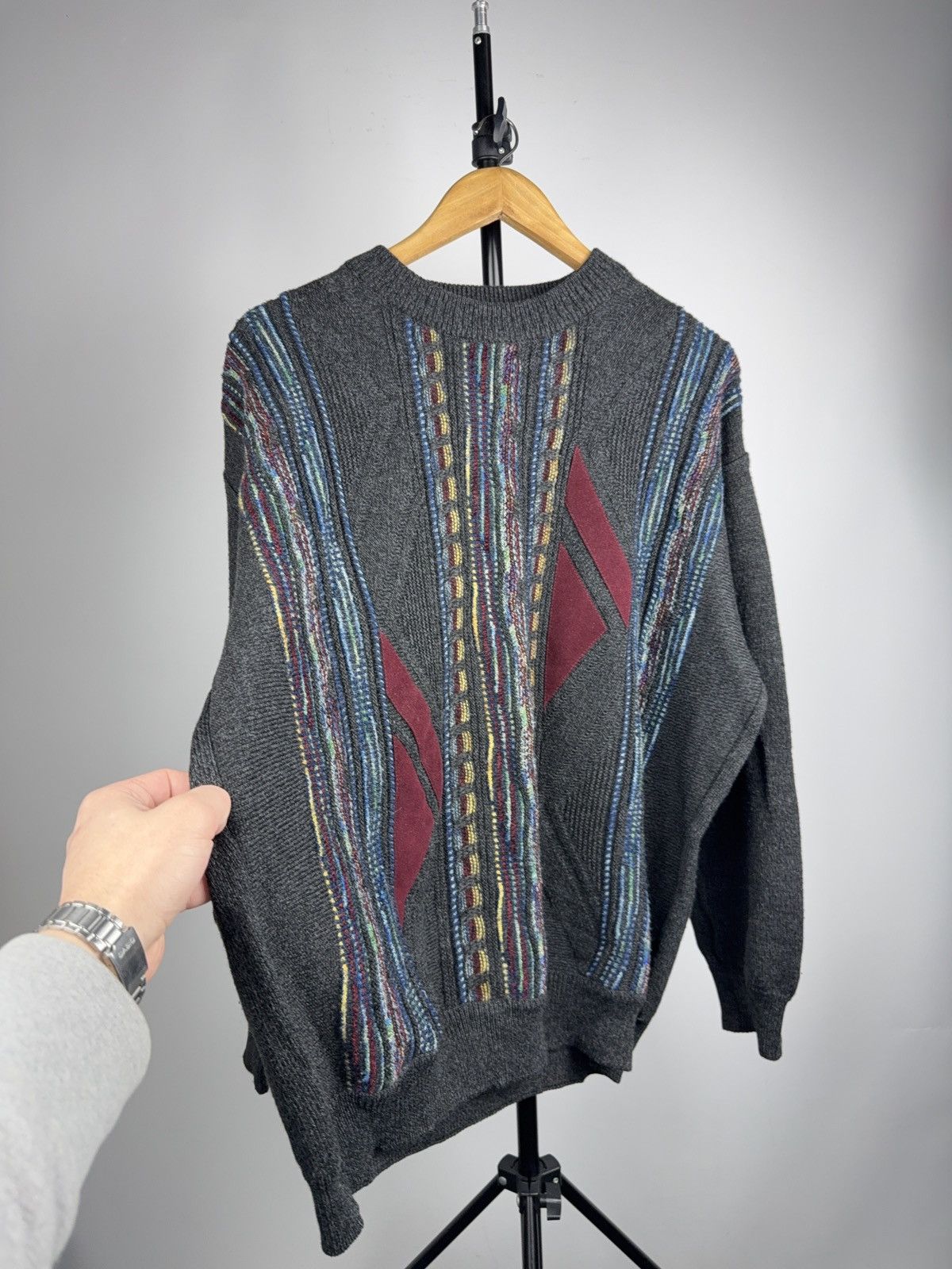 Piattelli Vintage 90s Piattelli Roma Italian Retro Wool Knit Sweater Size US L / EU 52-54 / 3 - 2 Thumbnail