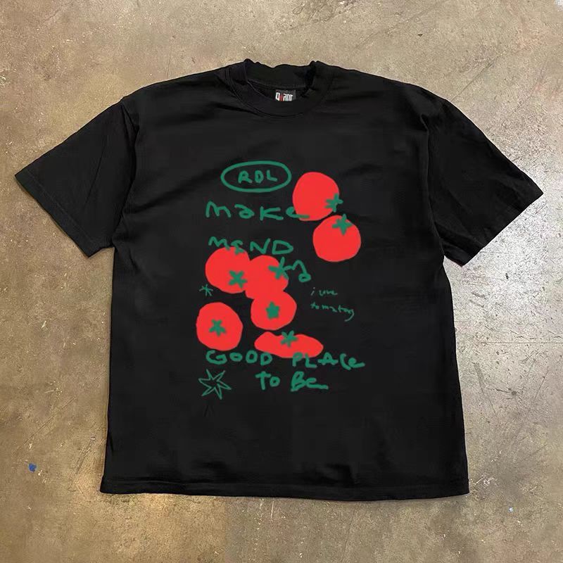 Vintage Black retro tomato print cotton t-shirt Size US M / EU 48-50 / 2 - 1 Thumbnail