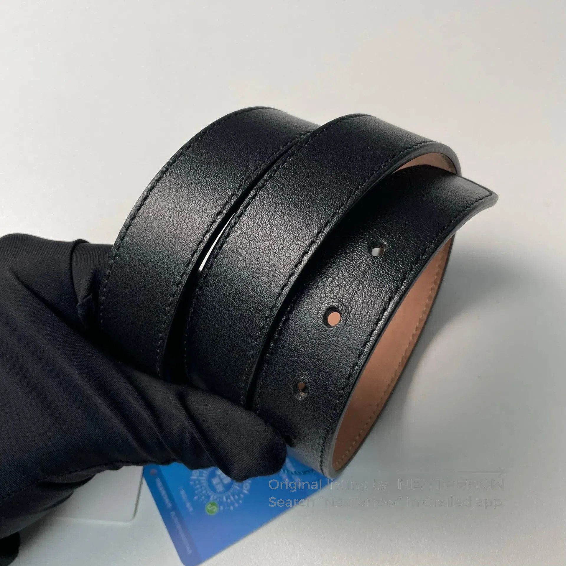 Gucci Guicci size 75 Black Gold Aged Metal Double G Belt| Size ONE SIZE - 5 Thumbnail